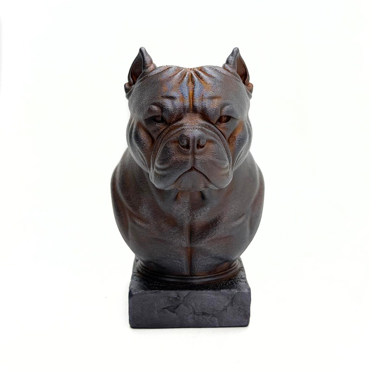 Pitbul Büstü 3D PLA Baskı, %100 El Boyaması