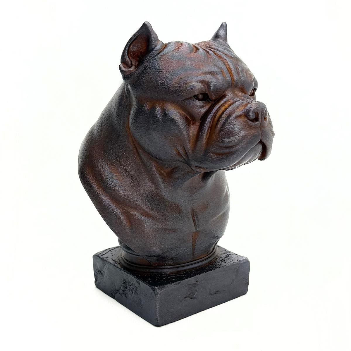 Pitbul Büstü 3D PLA Baskı, %100 El Boyaması