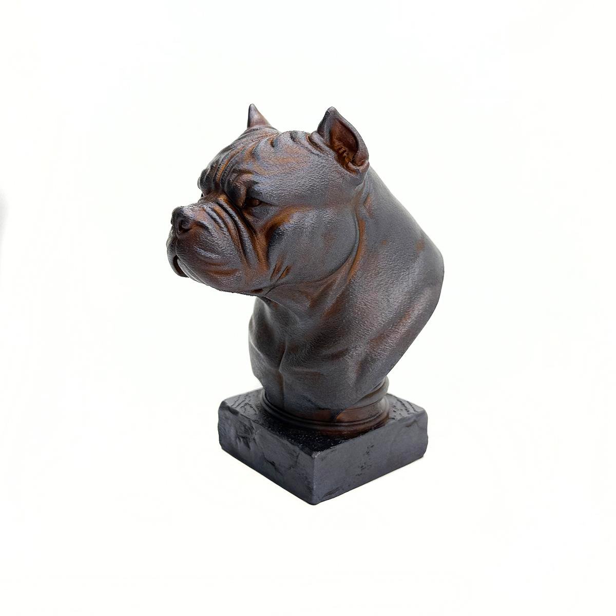 Pitbul Büstü 3D PLA Baskı, %100 El Boyaması