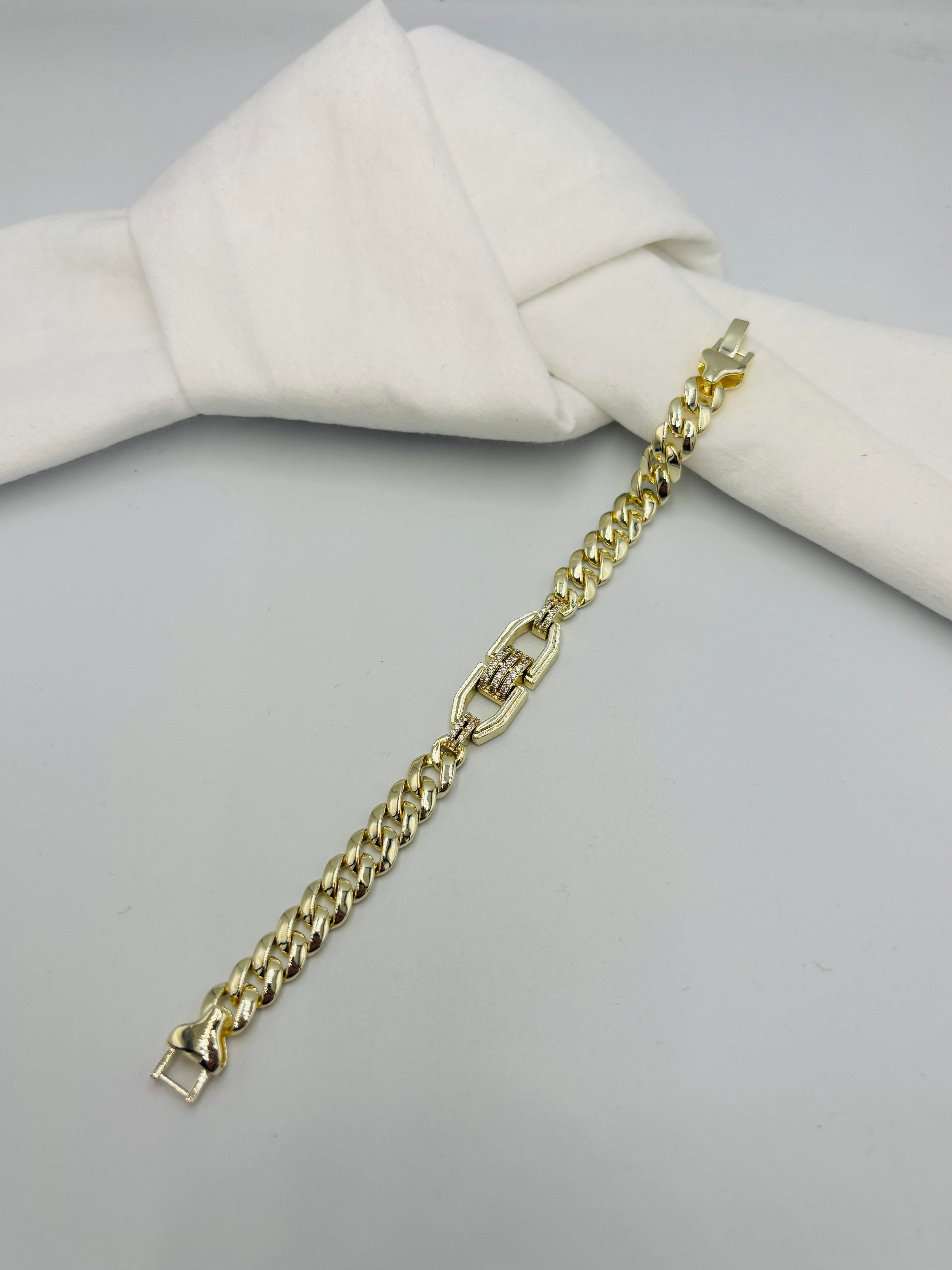  Gold Gümüş Taşlı Sarmal Bileklik
