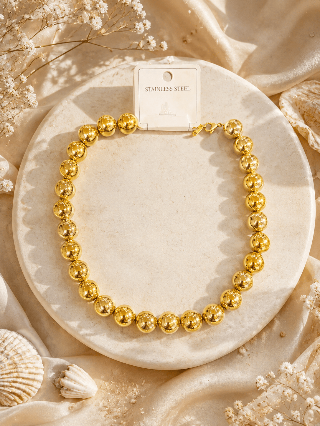 Çelik Gold İri Toplu Kolye