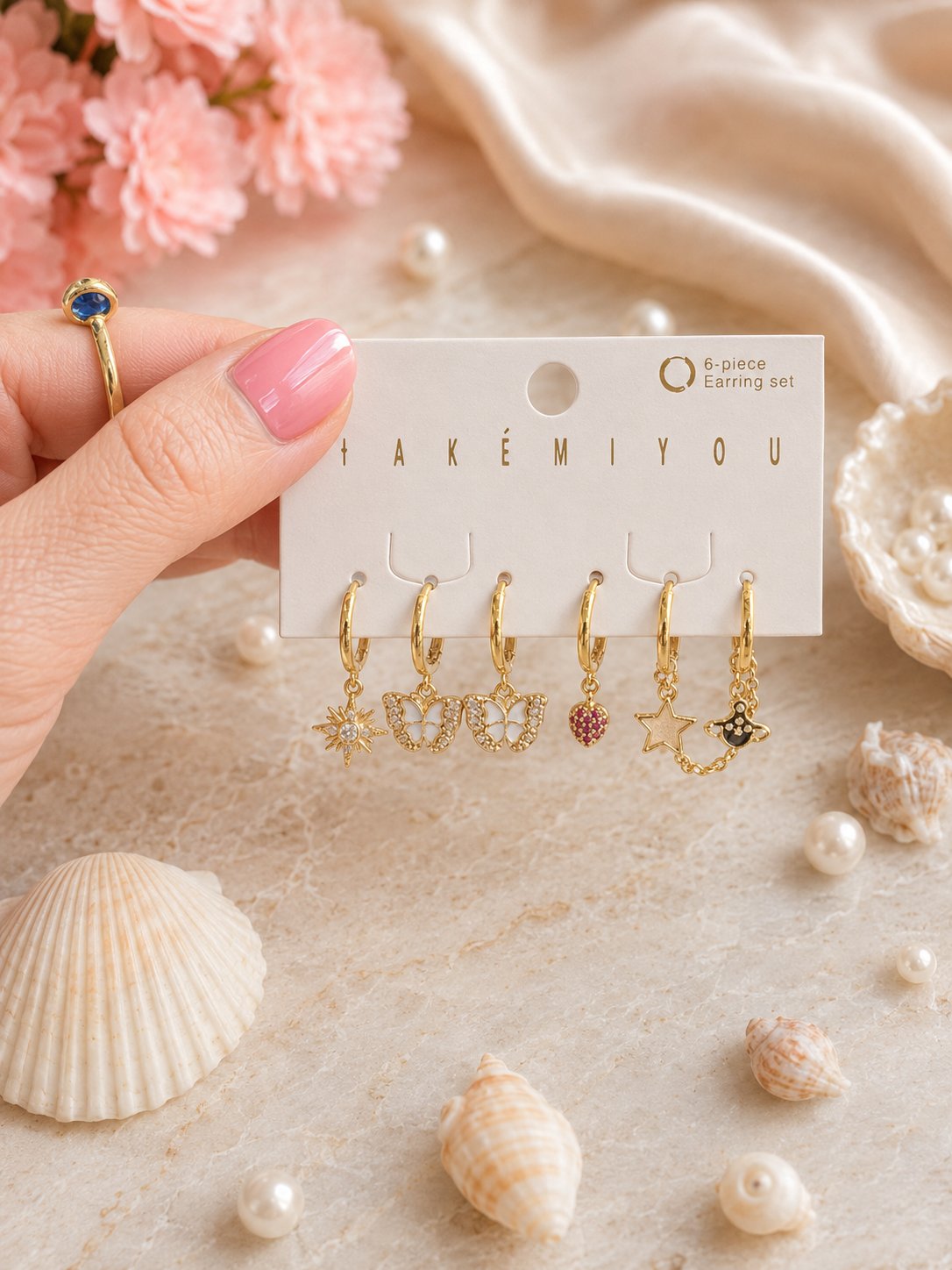 Çoklu Gold Renkli Karışık Model Küpe