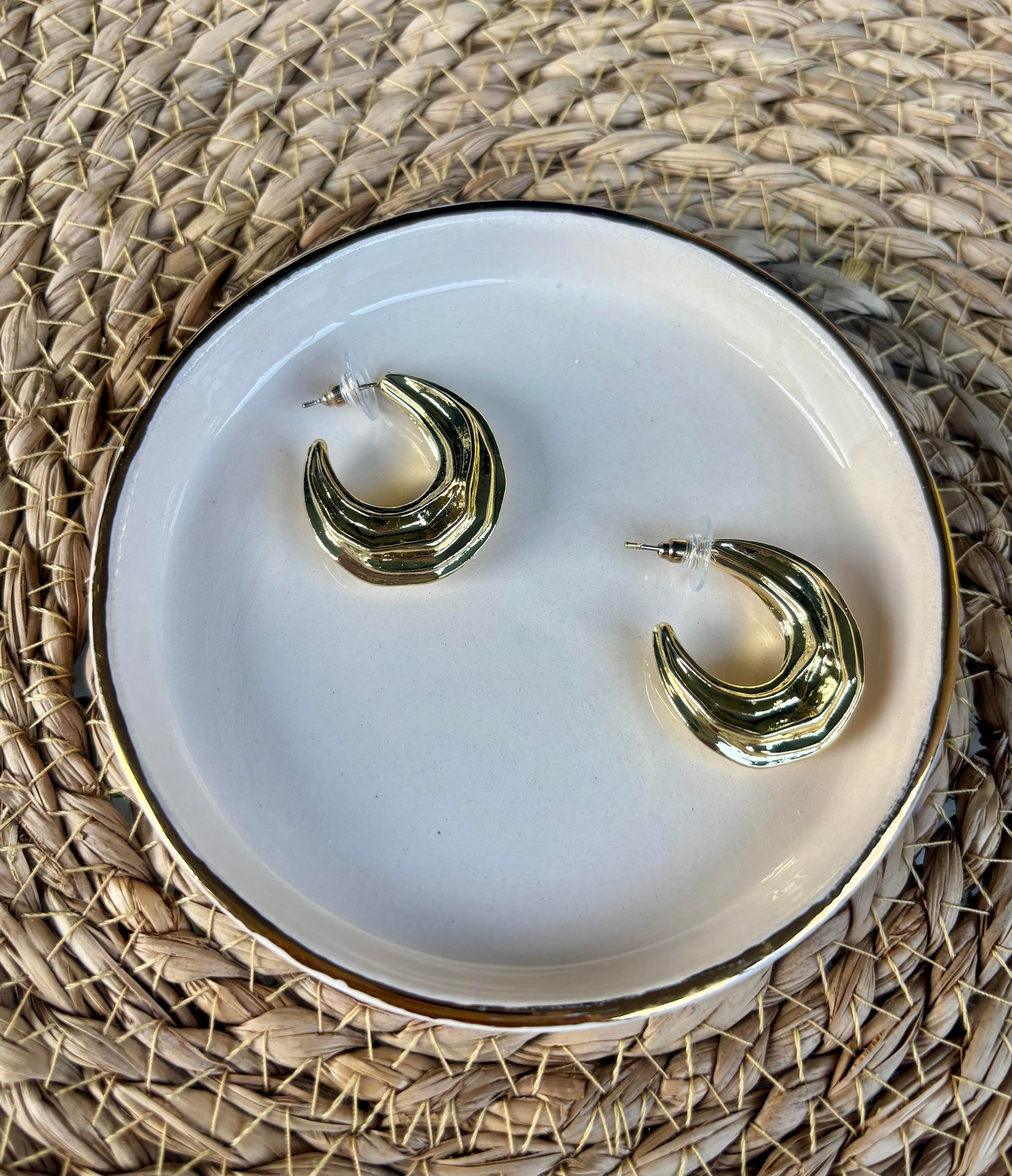 Gold Kalın Halka Küpe