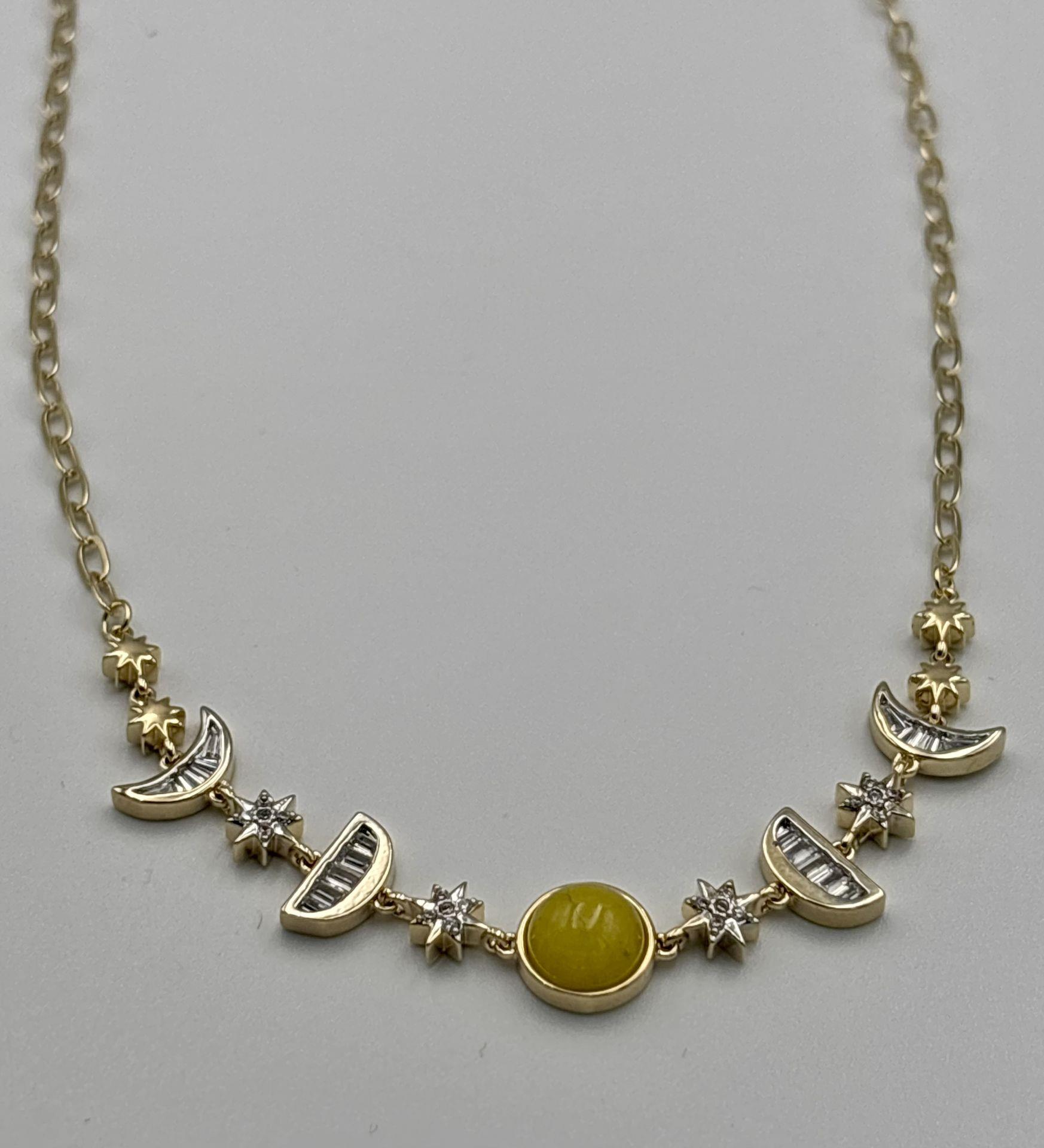 Gold Sarı Taşlı Kolye