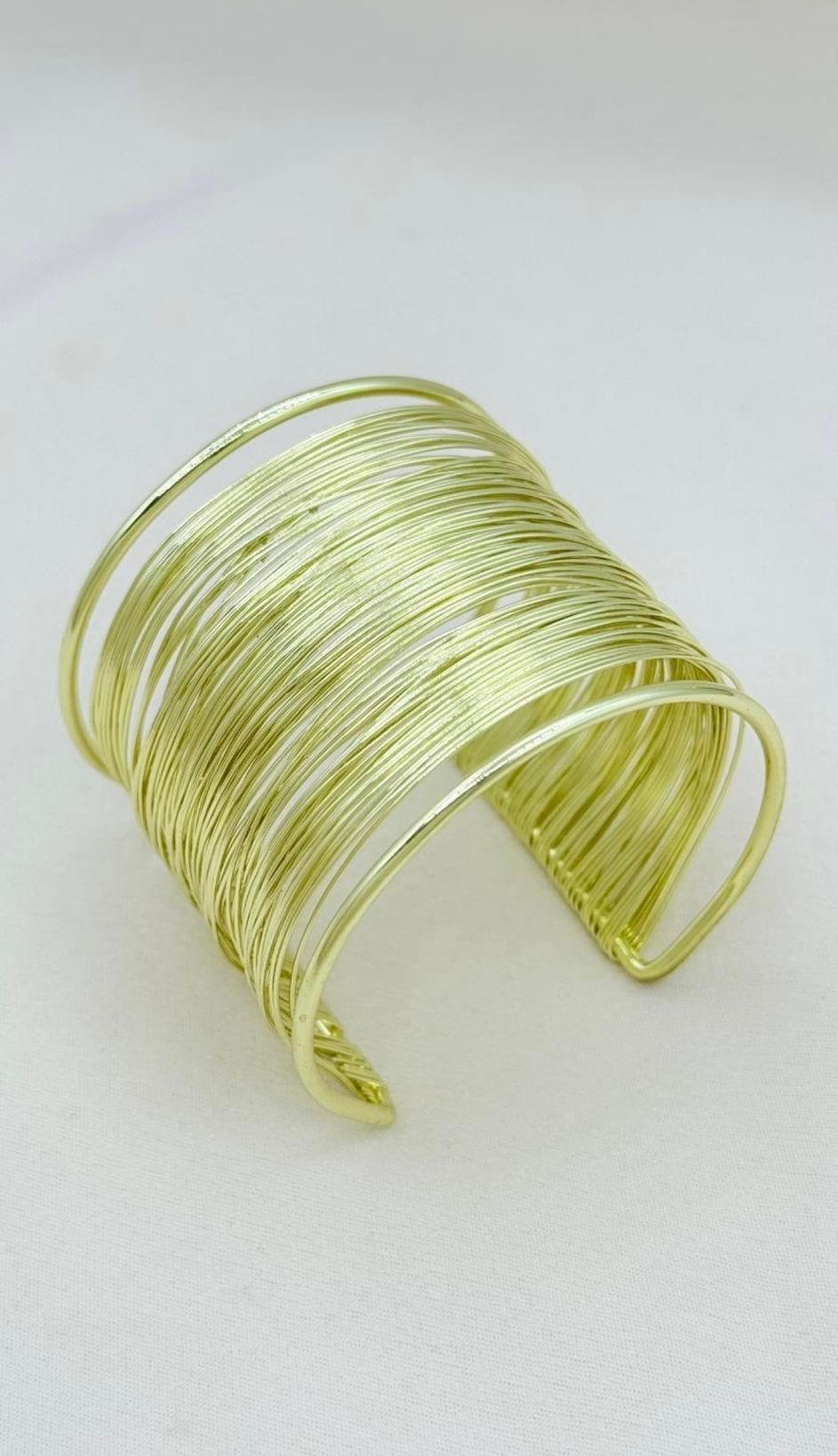 Gold Tel Kelepçe Bileklik