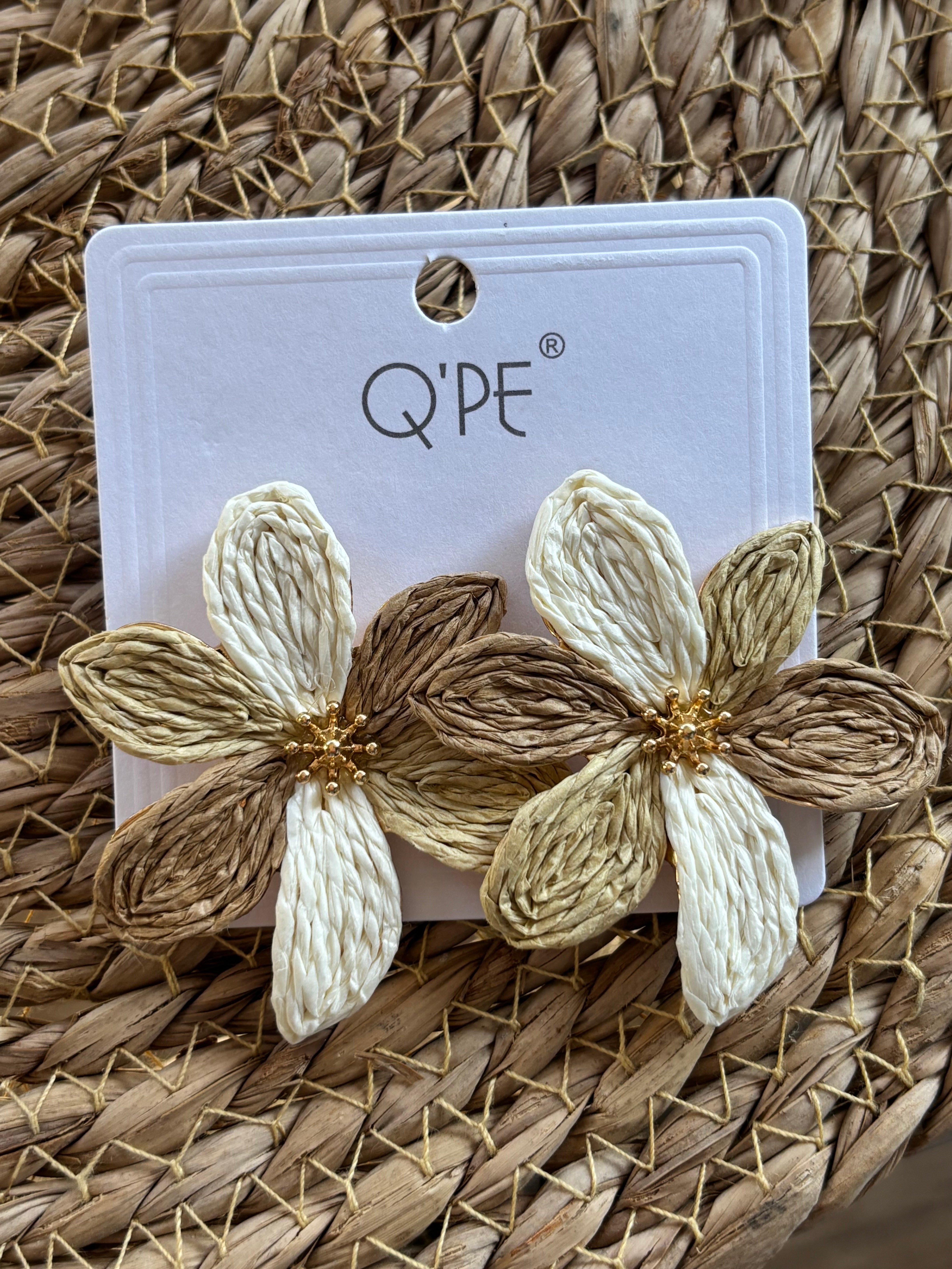 Hasır Çiçekli Küpe