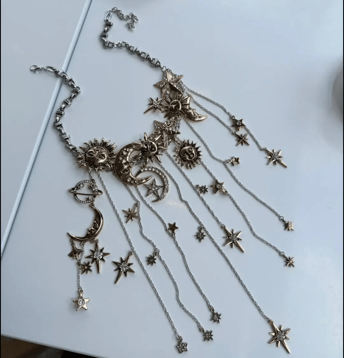 Premium Marka Ay ve Yıldız Uçlu Metal Kolye