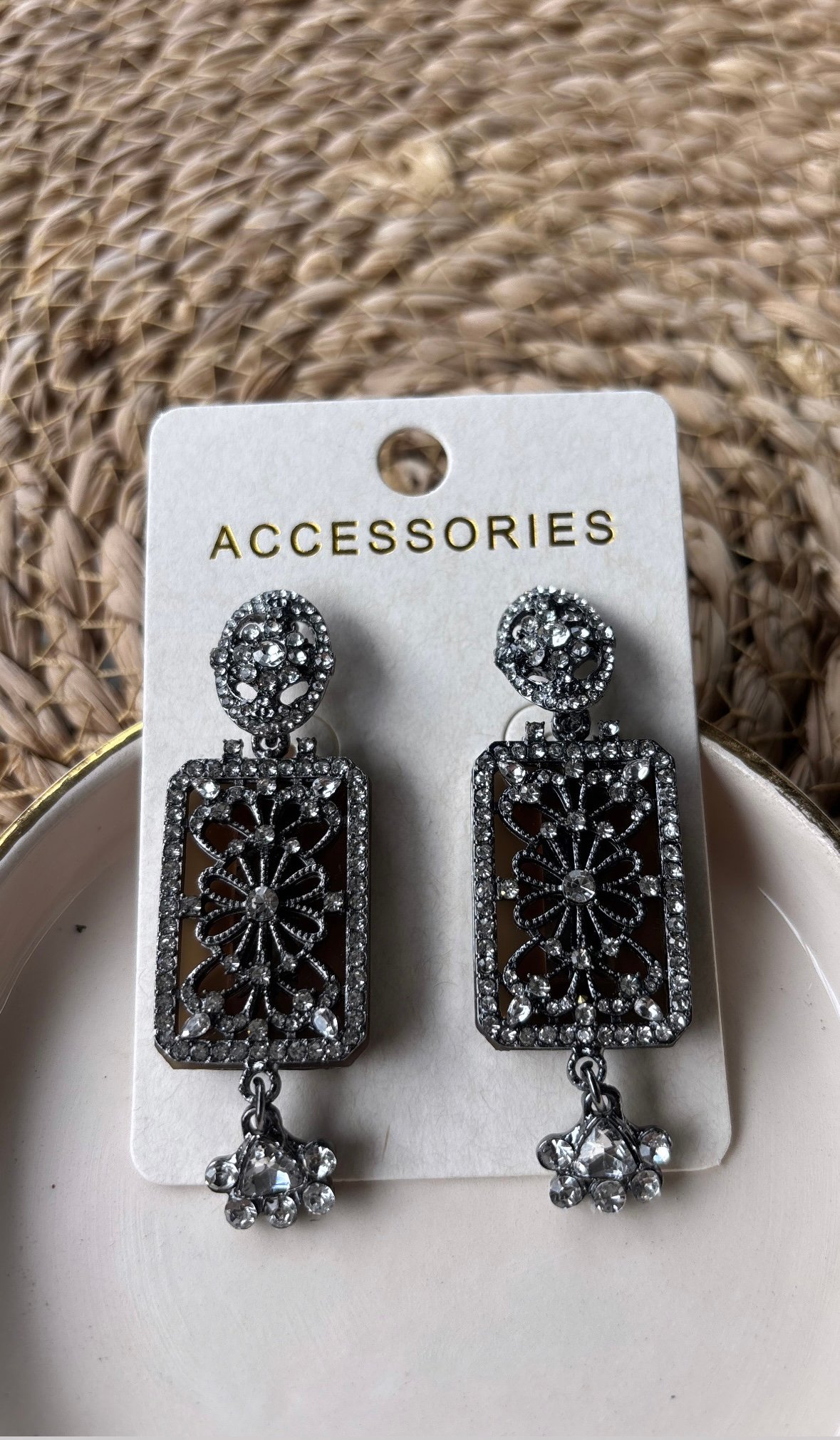 Premium Marka Parlak Taşlı Küpe