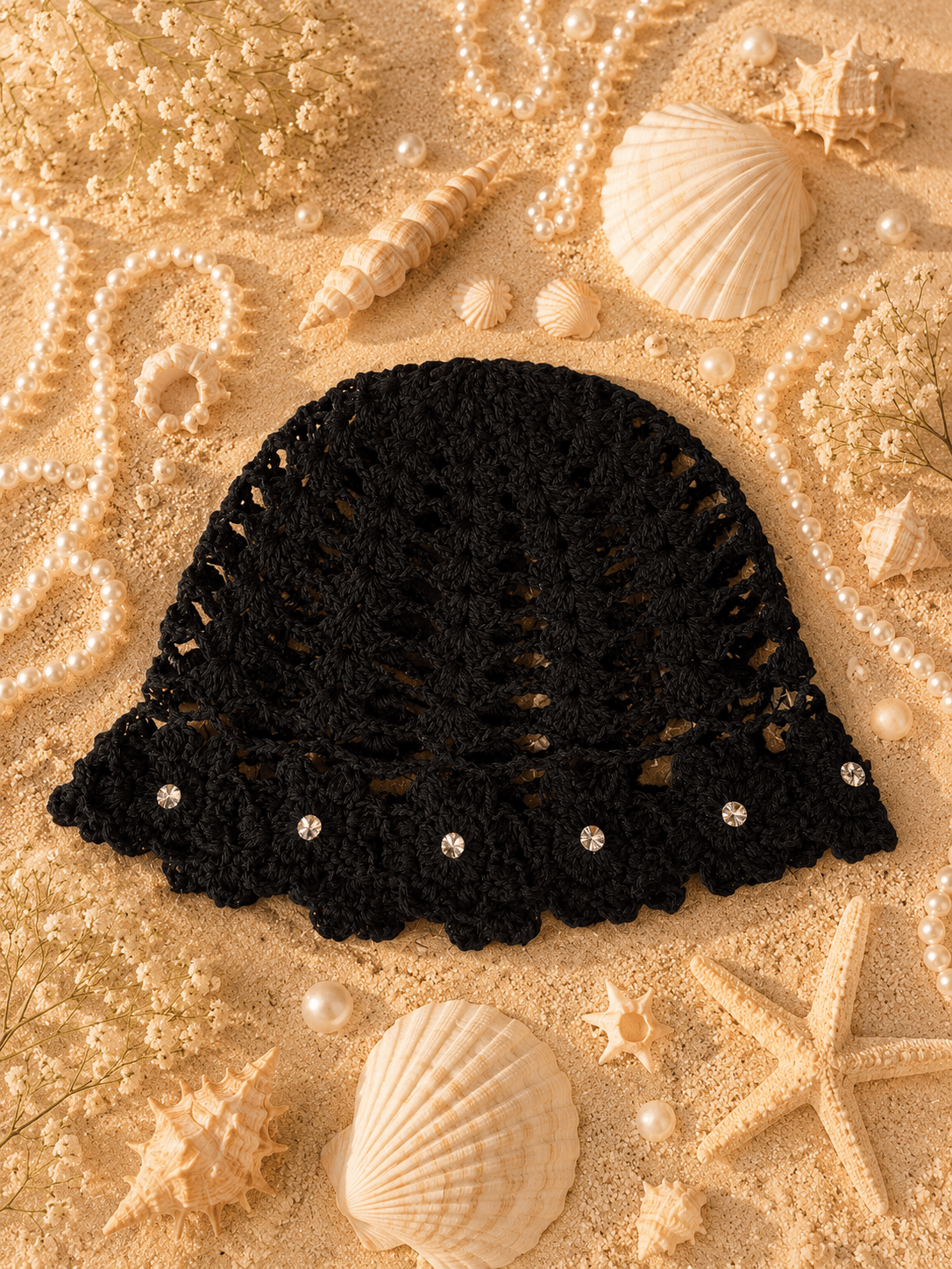 Siyah Taşlı Bandana