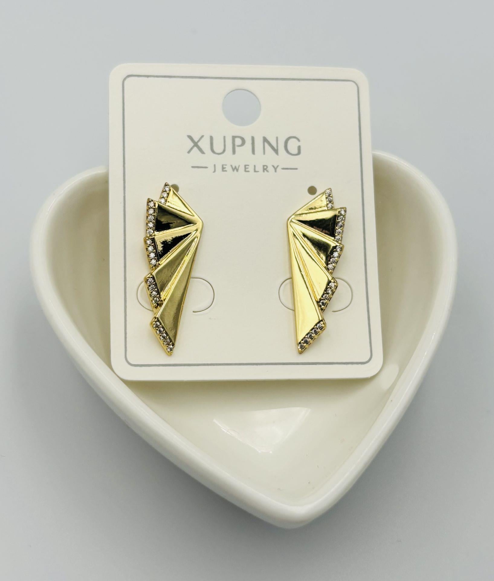 Xuping Gold Kenarları Taşlı Küpe