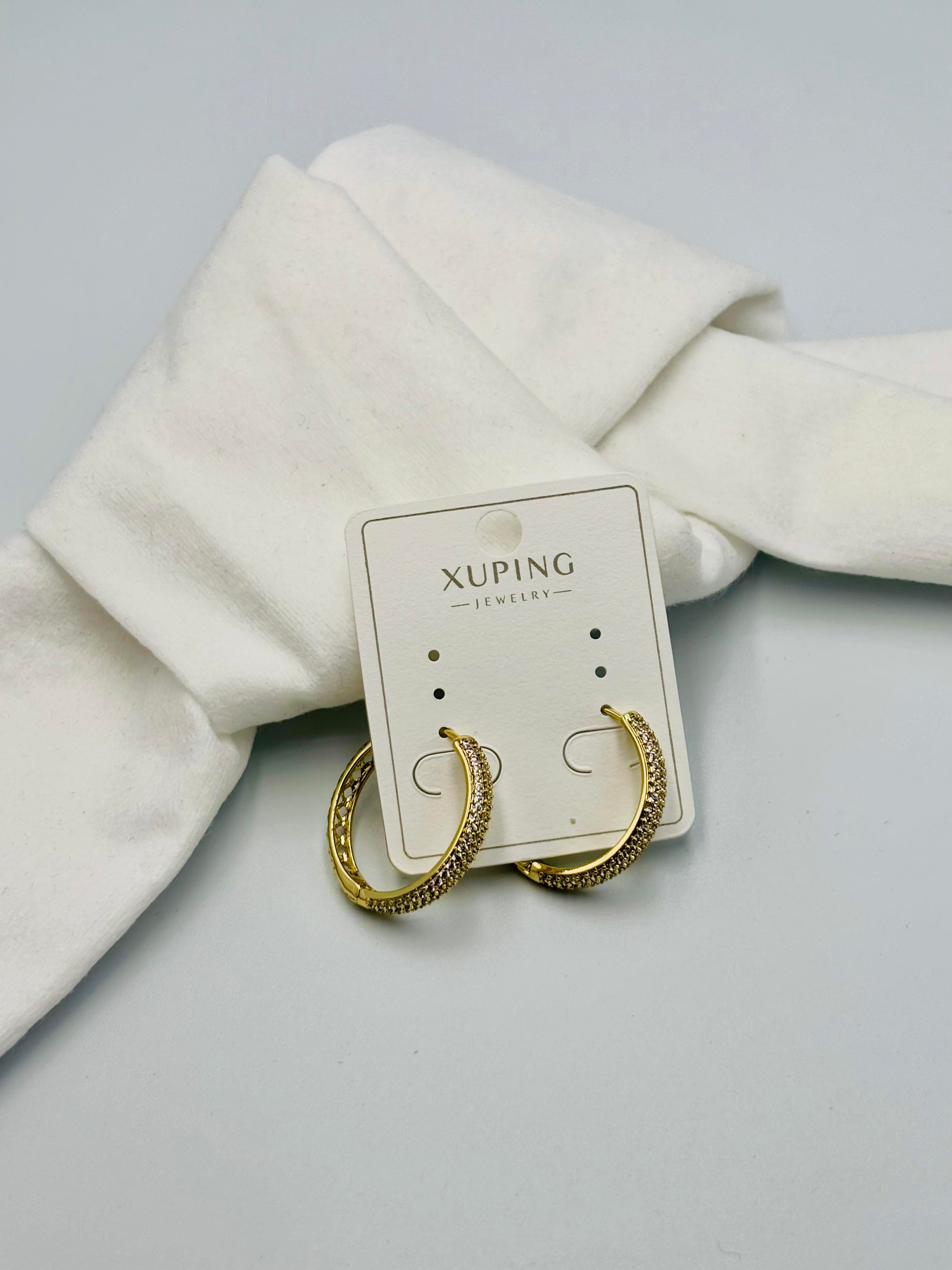 Xuping Gold Taşlı Halka Model Küpe