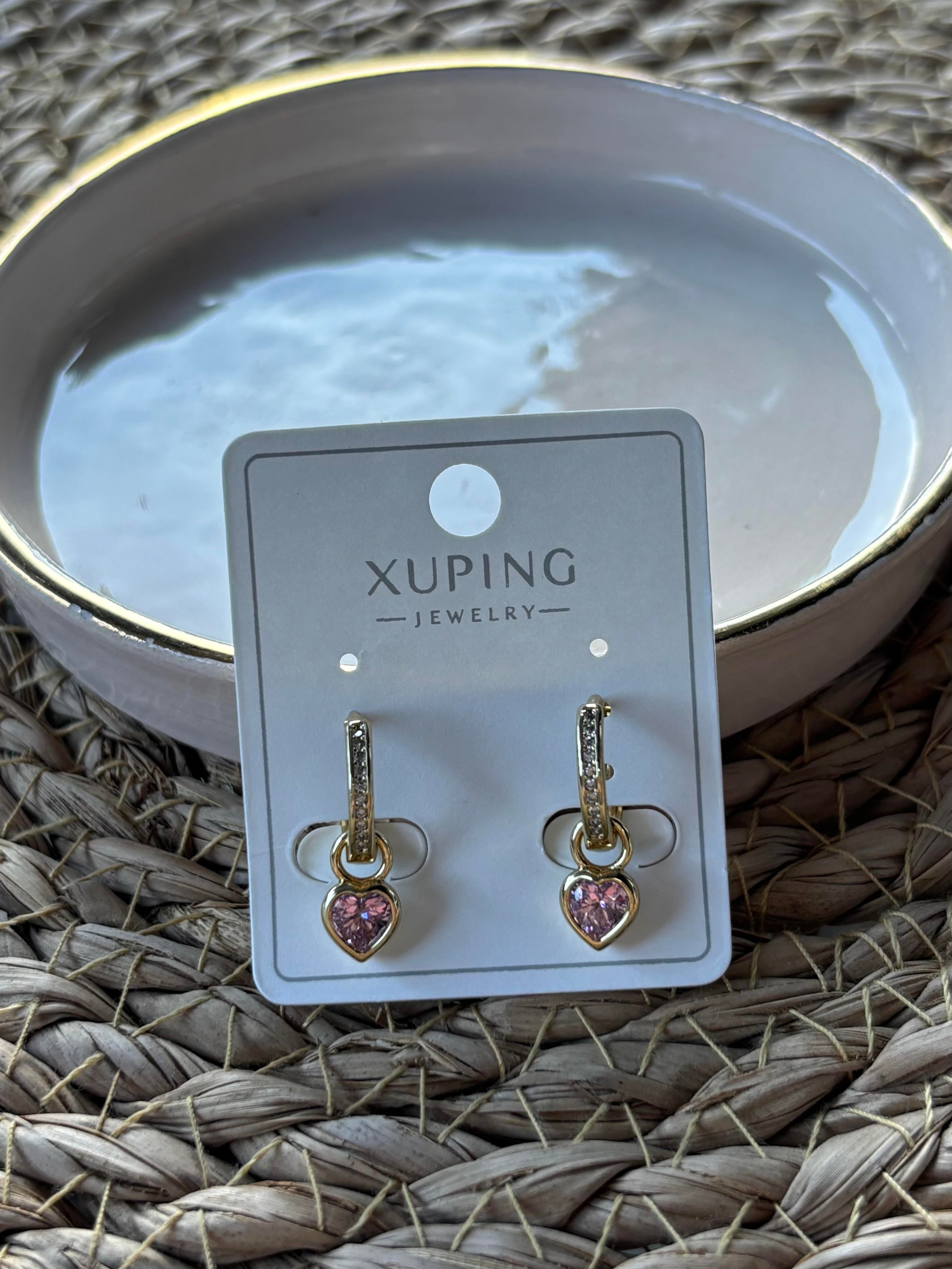 Xuping Pembe Kalpli Halka Küpe