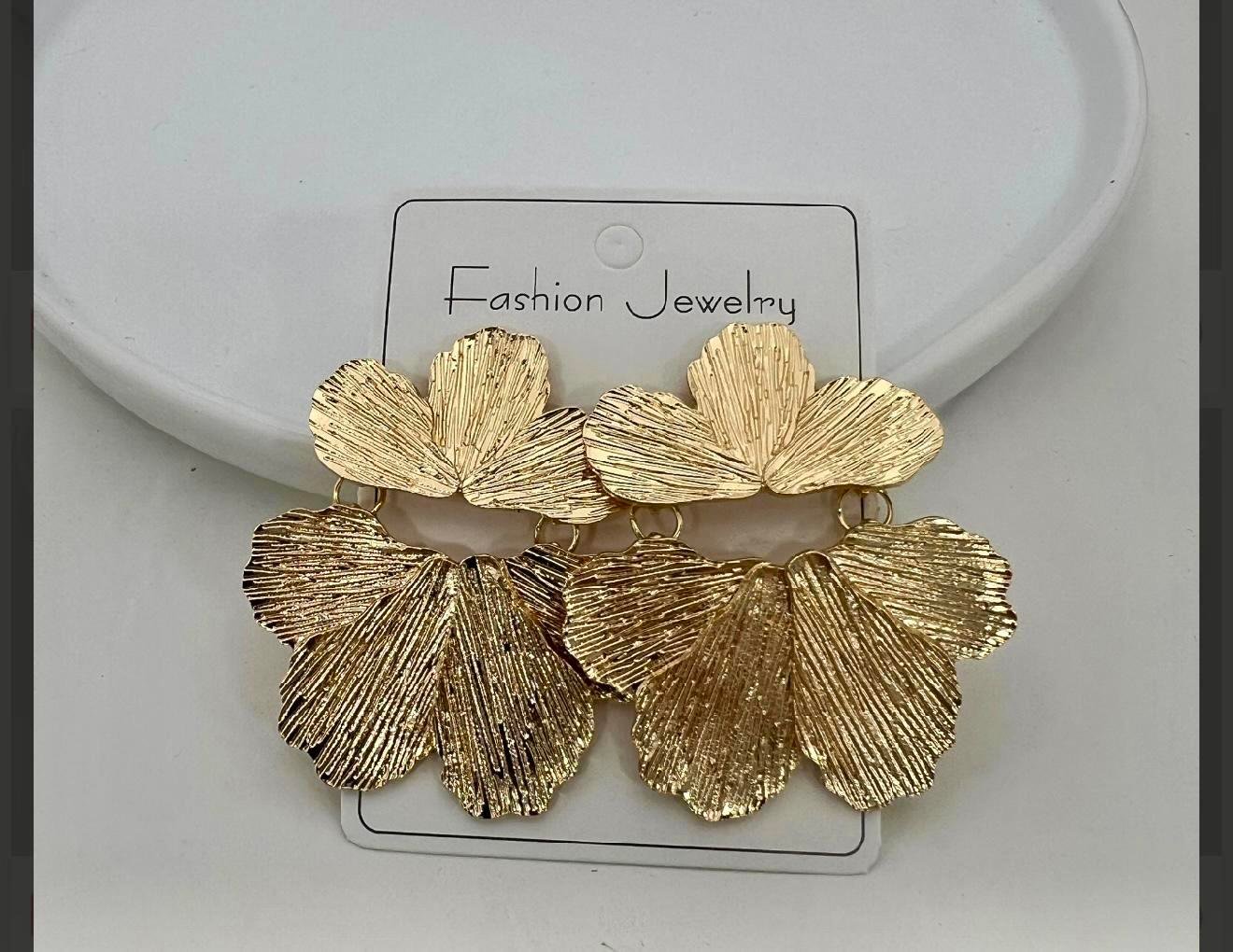 Zra Gold Çiçek Küpe