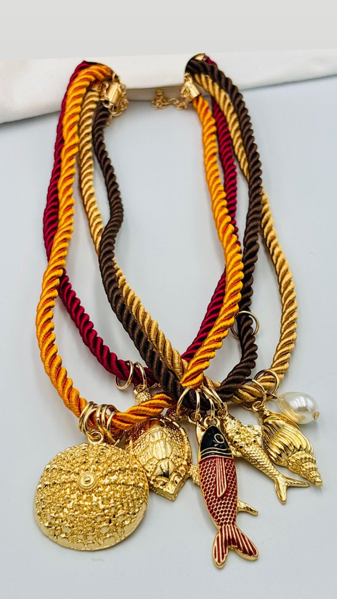 Zra Hasır Renkli 4'lü Kolye