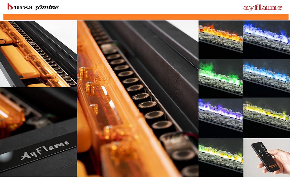 AYFLAME 3 BOYUTLU ELEKTRİKLİ ŞÖMİNE