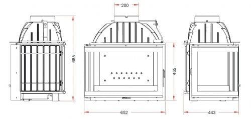 INVICTA 70'LİK FOYER ANGLE  SOL AÇIK (KLAPELİ) ŞÖMİNE HAZNESİ