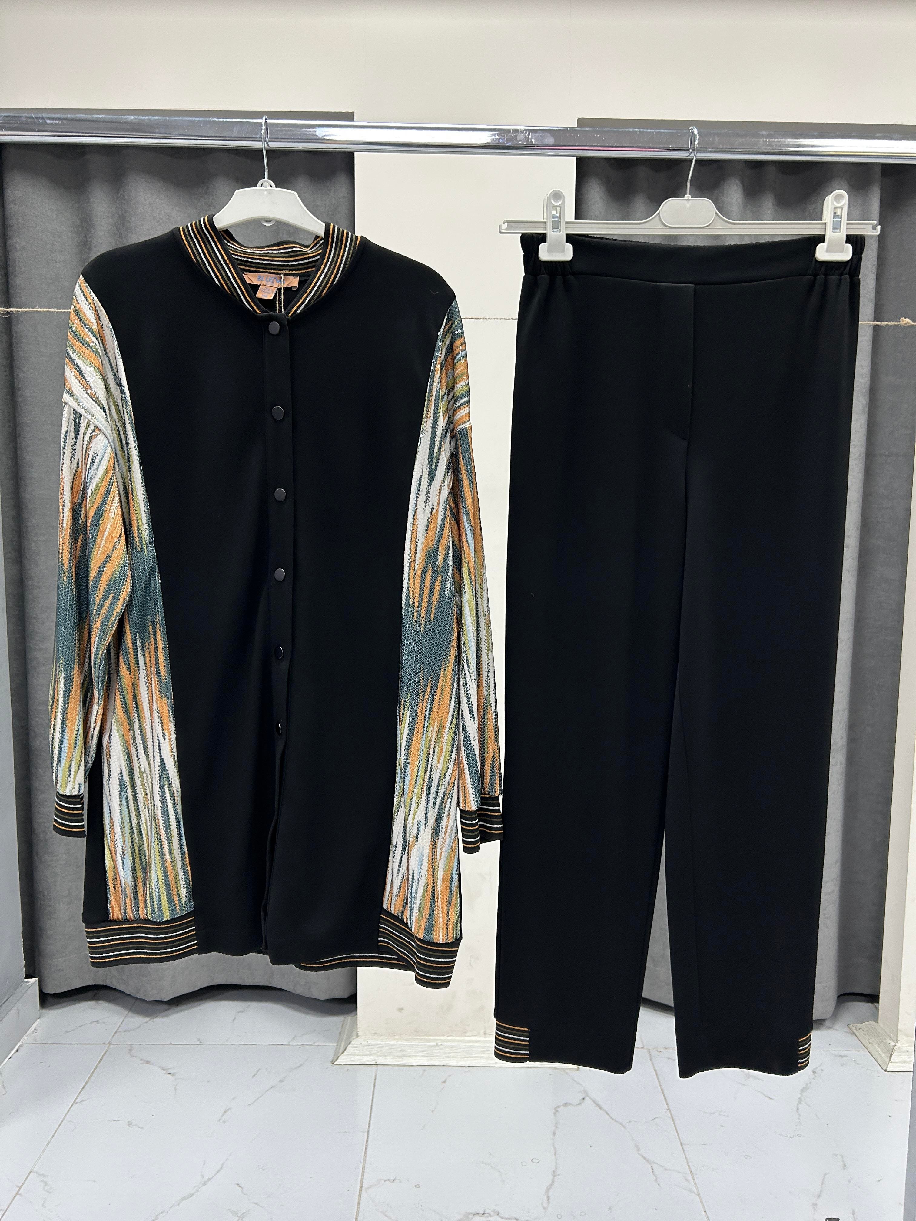 2462-CP-25K BLUEVA MODAL & PULPAYET CEKET PANTOLON TAKIM - SİYAH