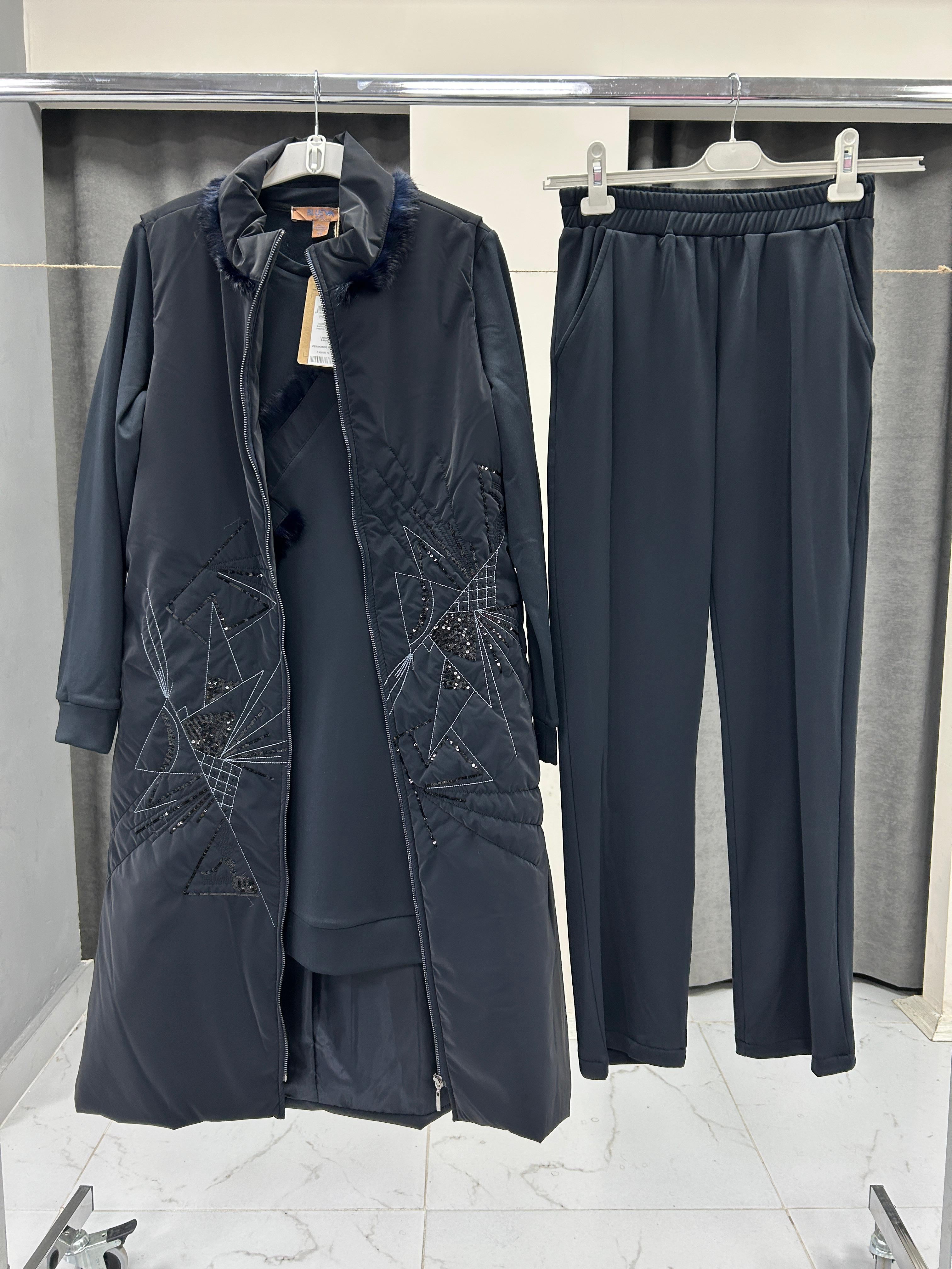 2496-TYP-25K BLUEVA SCUBA TUNİK & KAPİTONE YELEK PANTOLON TAKIM - LACİVERT