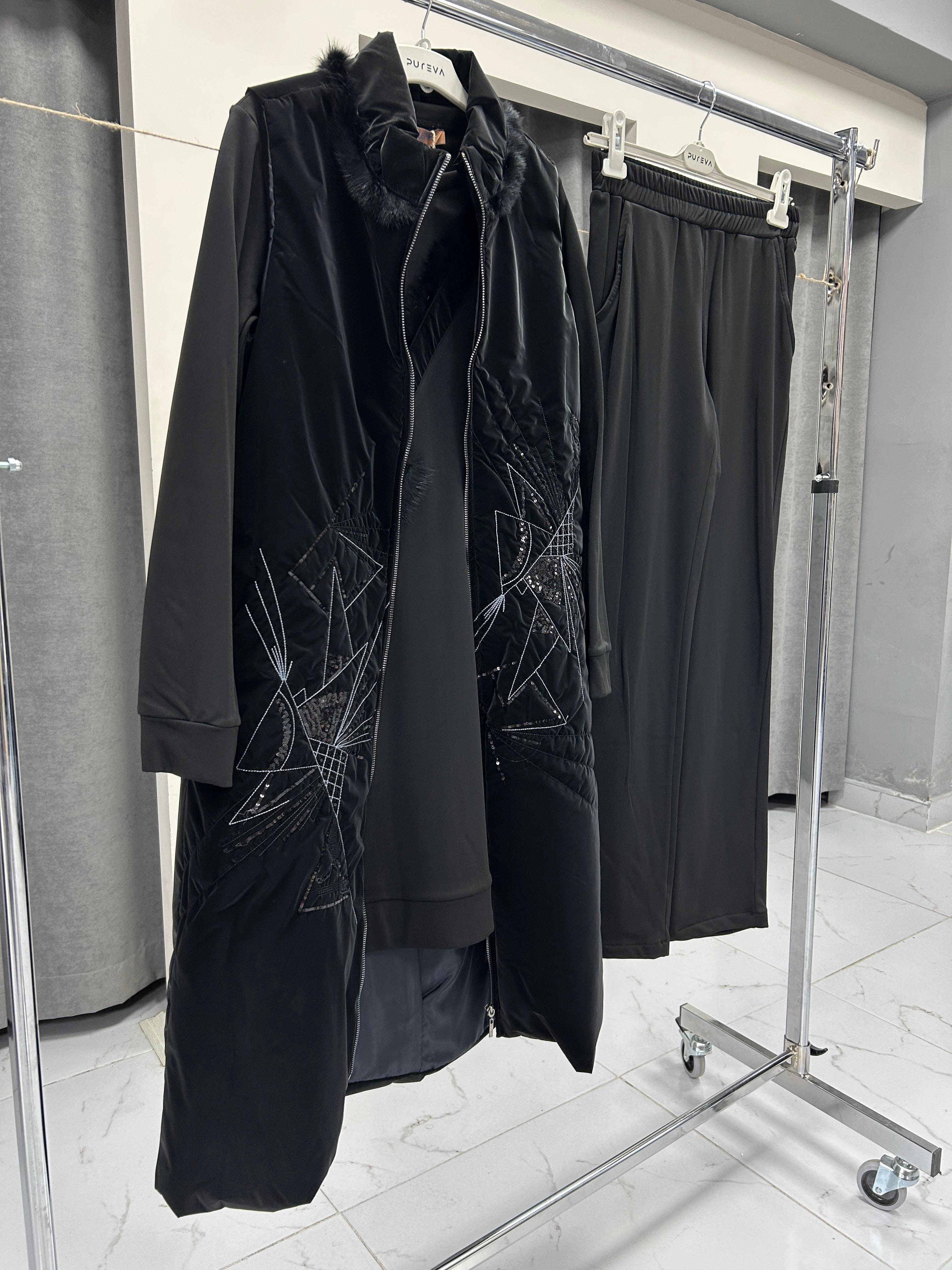 2496-TYP-25K BLUEVA SCUBA TUNİK & KAPİTONE YELEK PANTOLON TAKIM - SİYAH
