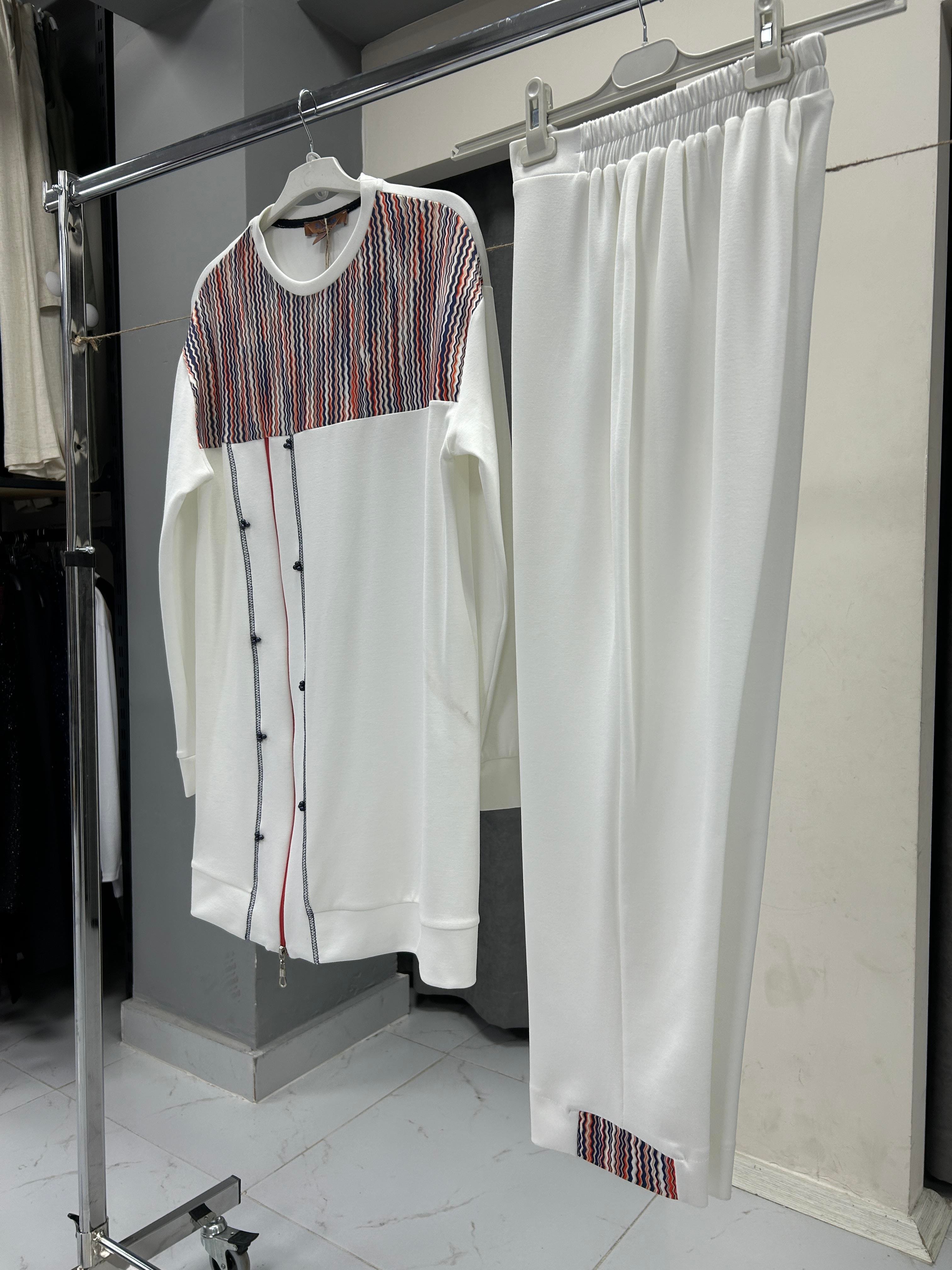 2717-TP-25Y BLUEVA BAMBU MODAL TUNİK PANTOLONLU TAKIM - EKRU