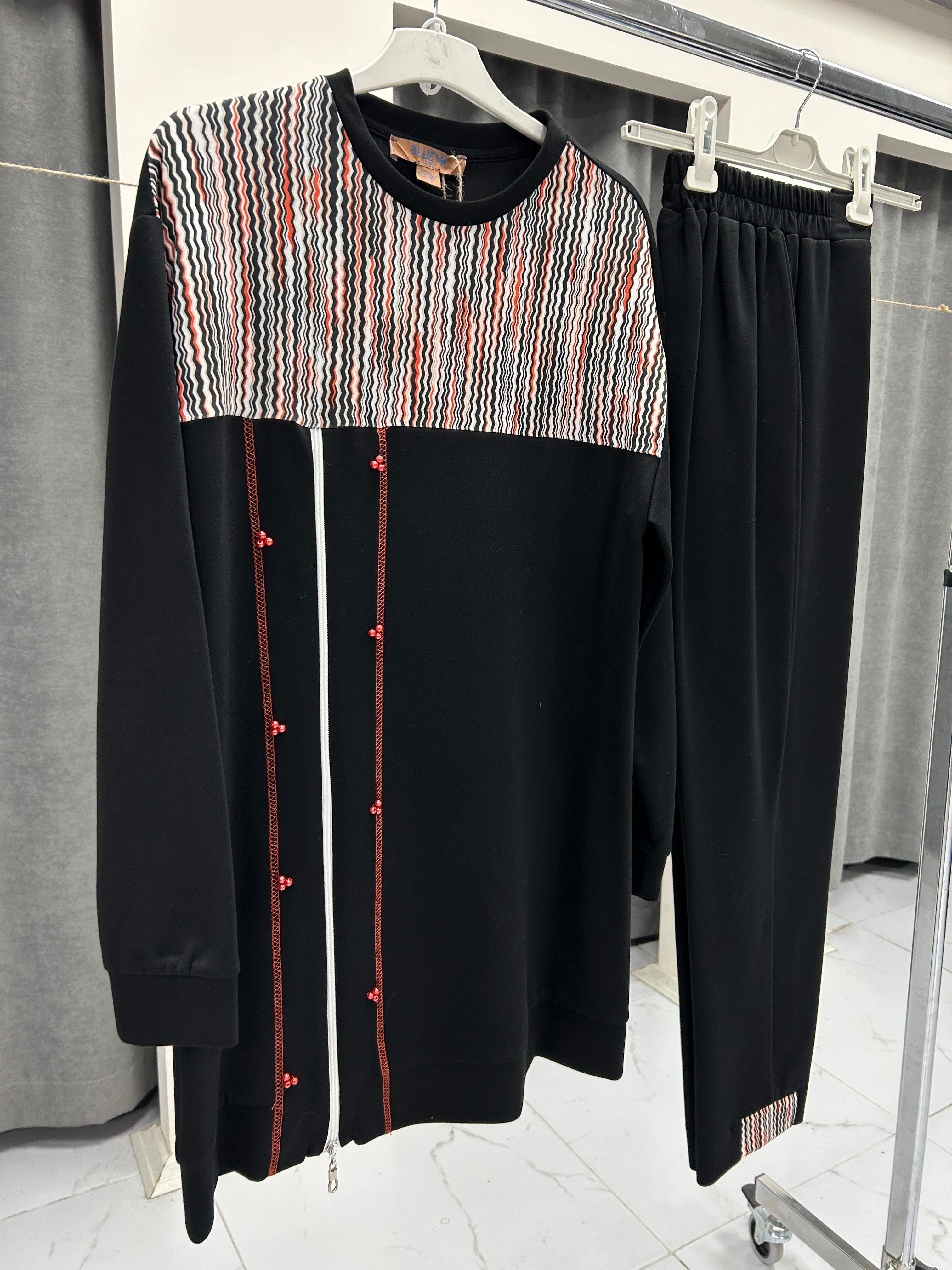 2717-TP-25Y BLUEVA BAMBU MODAL TUNİK PANTOLONLU TAKIM - SİYAH