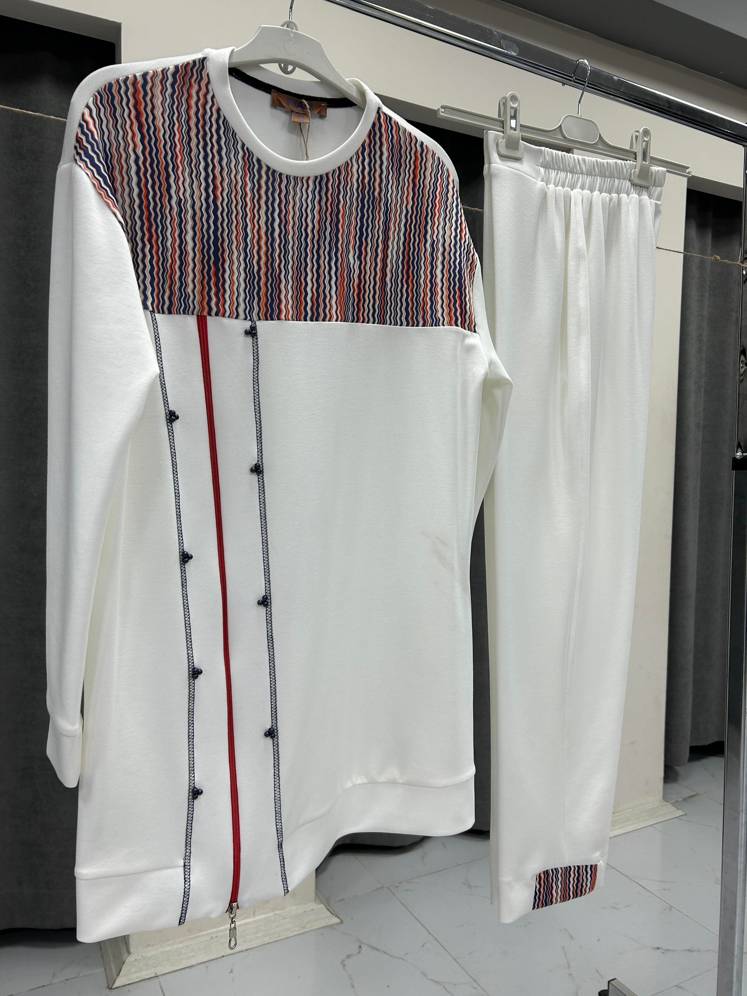 2717-TP-25Y BLUEVA BAMBU MODAL TUNİK PANTOLONLU TAKIM - EKRU