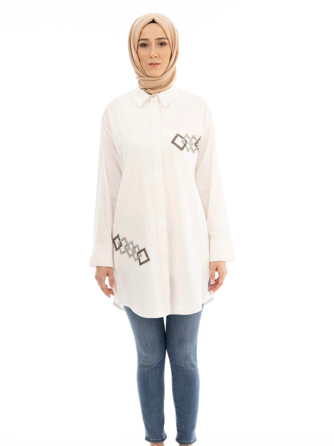 6039 BLUEVA GÖMLEK - BEYAZ