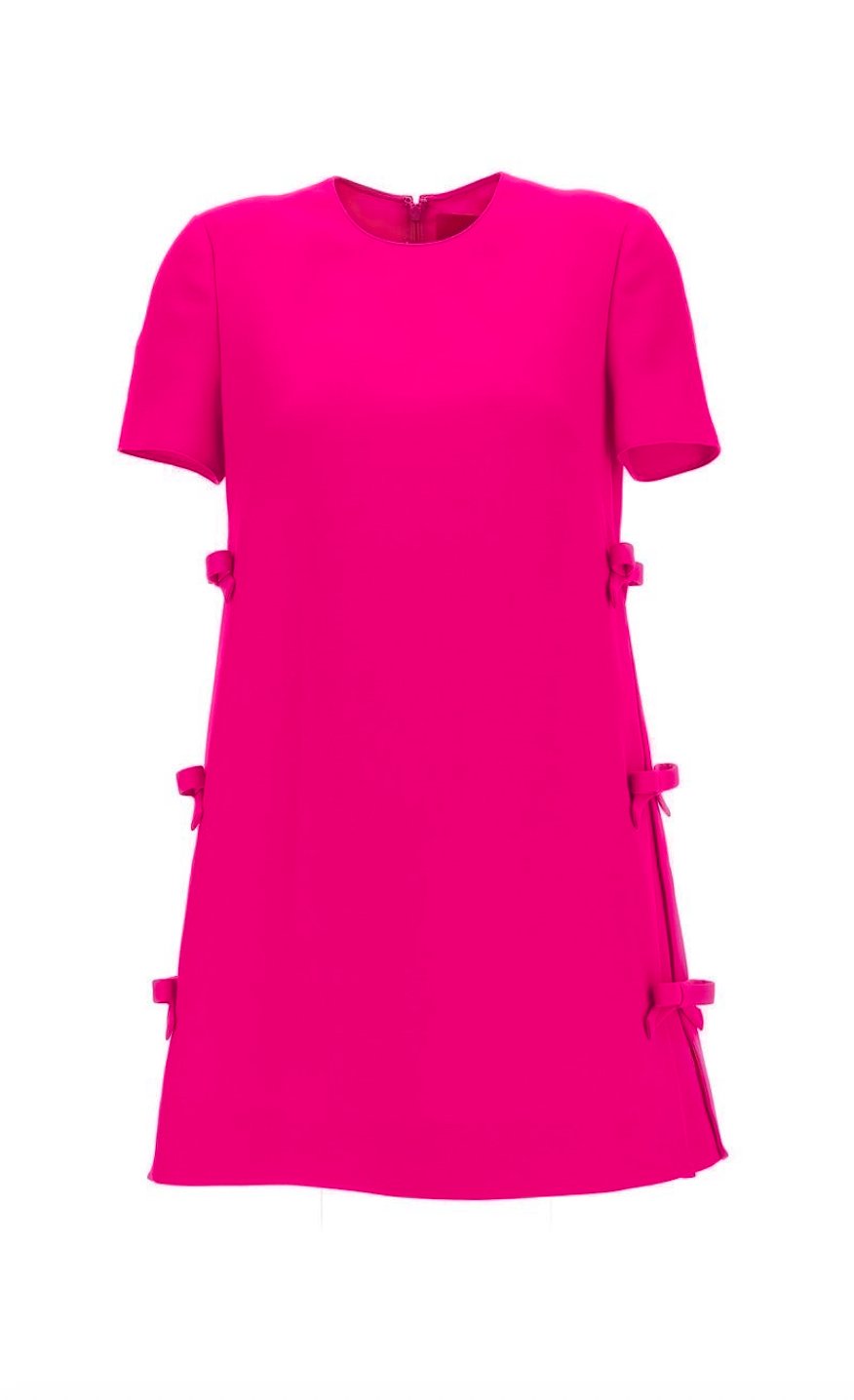 Fuchsia Mini Dress with Bow Detail