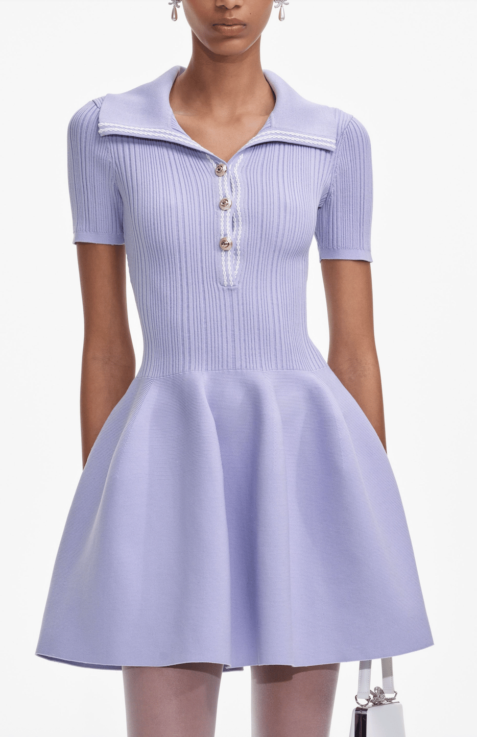 Purple Knitwear Mini Dress