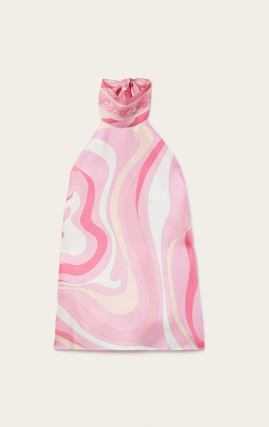 Pembe Desenli Bluz ve Asimetrik Kesim Etek Takım