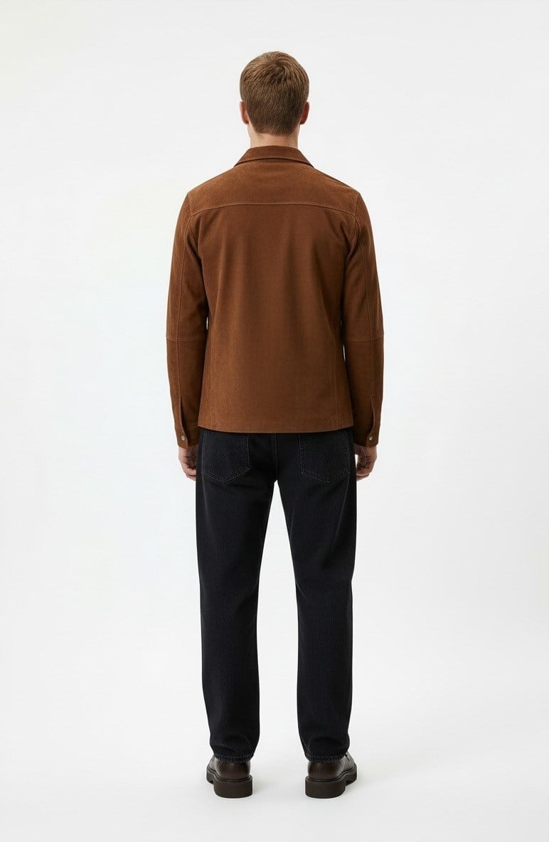 Cognac Süet Gömlek Ceket 