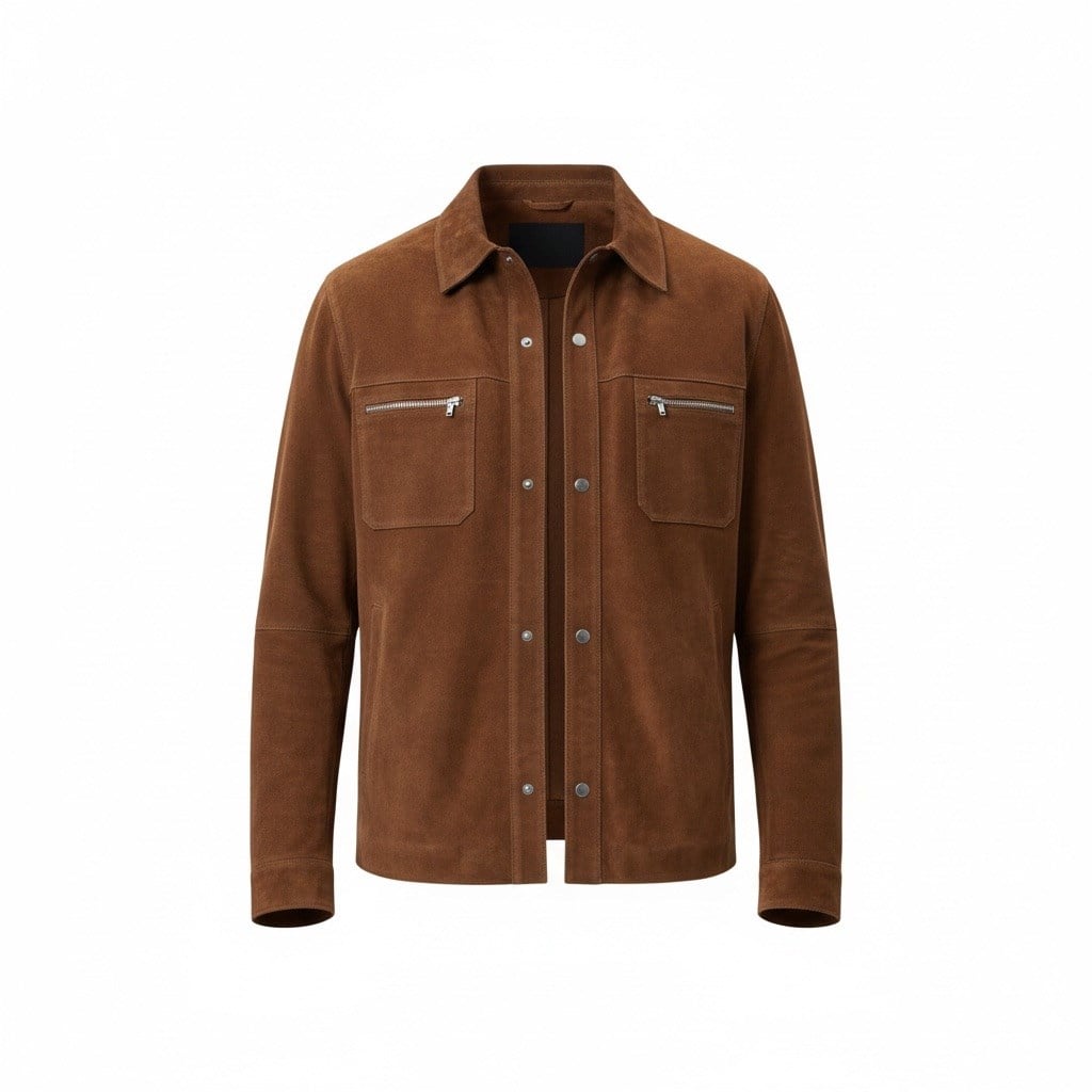 Cognac Süet Gömlek Ceket 