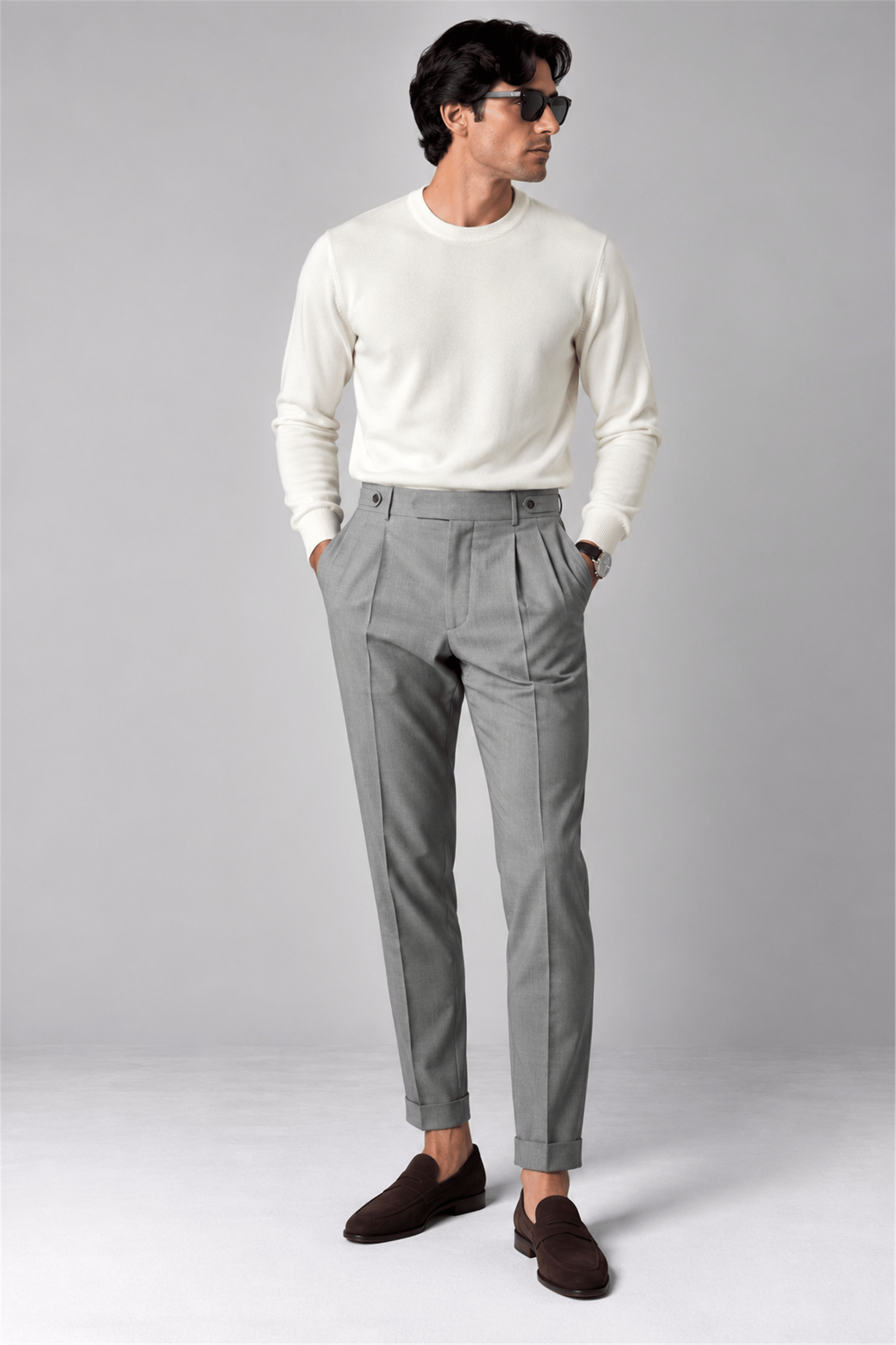Cotton Cashmere Crew Neck Knit