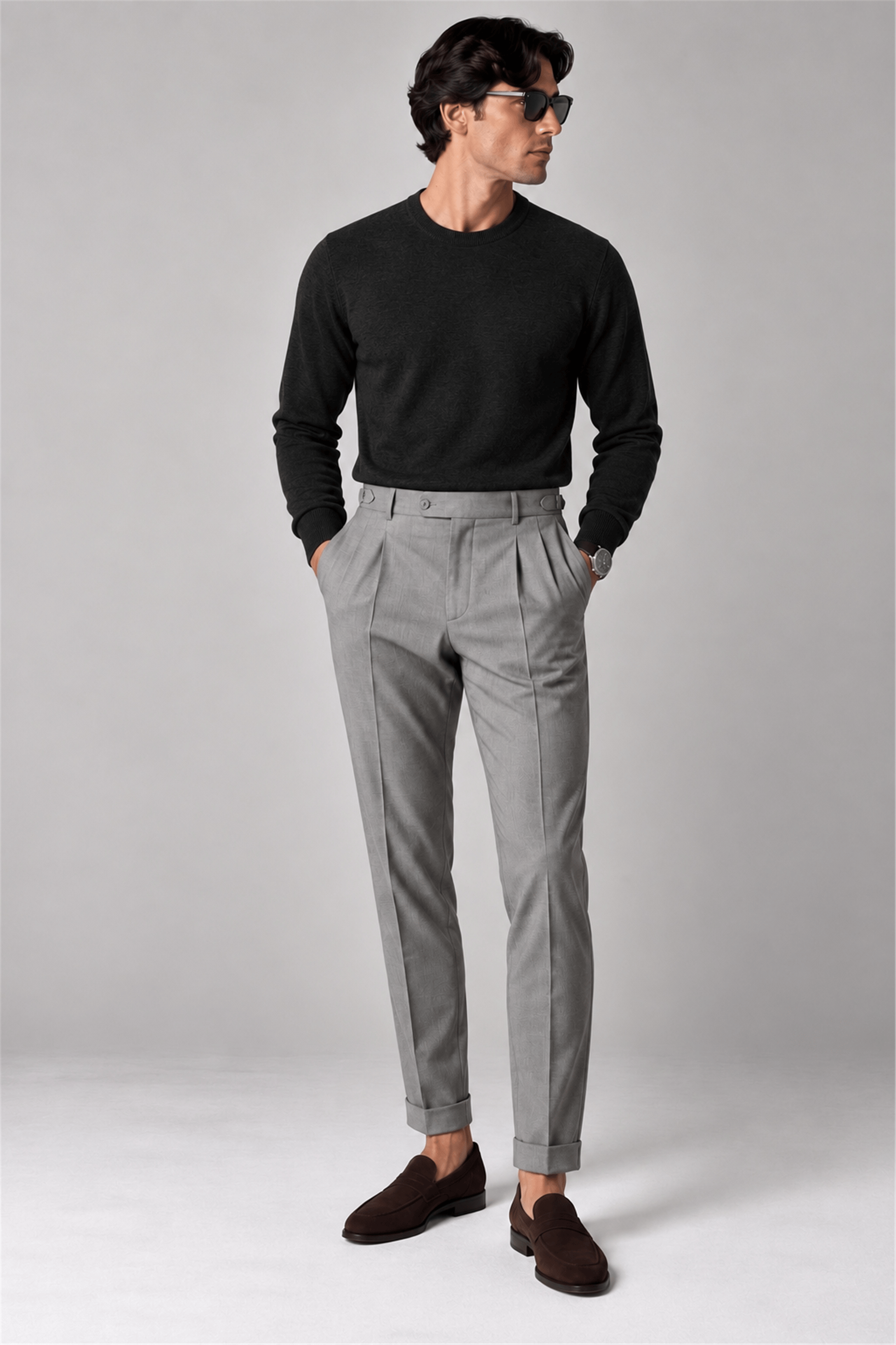 Cotton Cashmere Crew Neck Knit