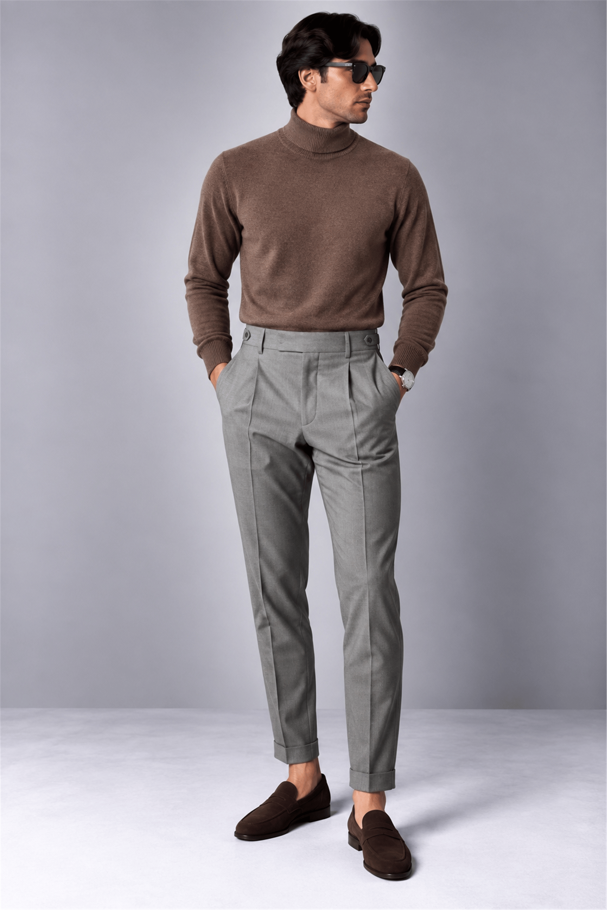 Cotton Cashmere High Neck Knit