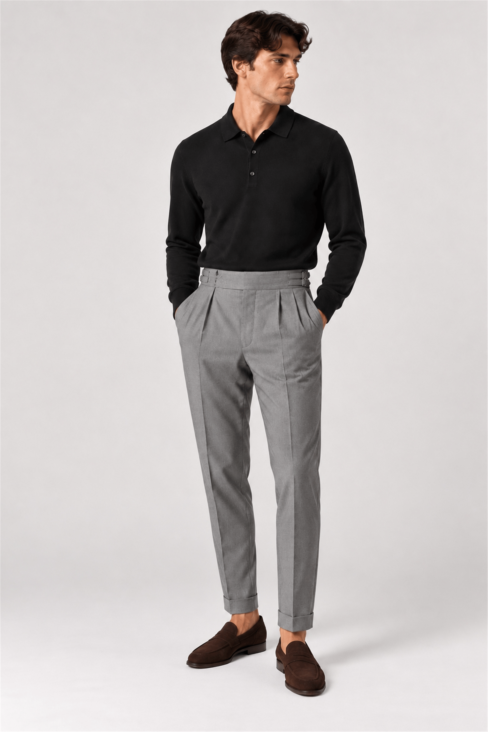 Cotton Cashmere Polo Knit