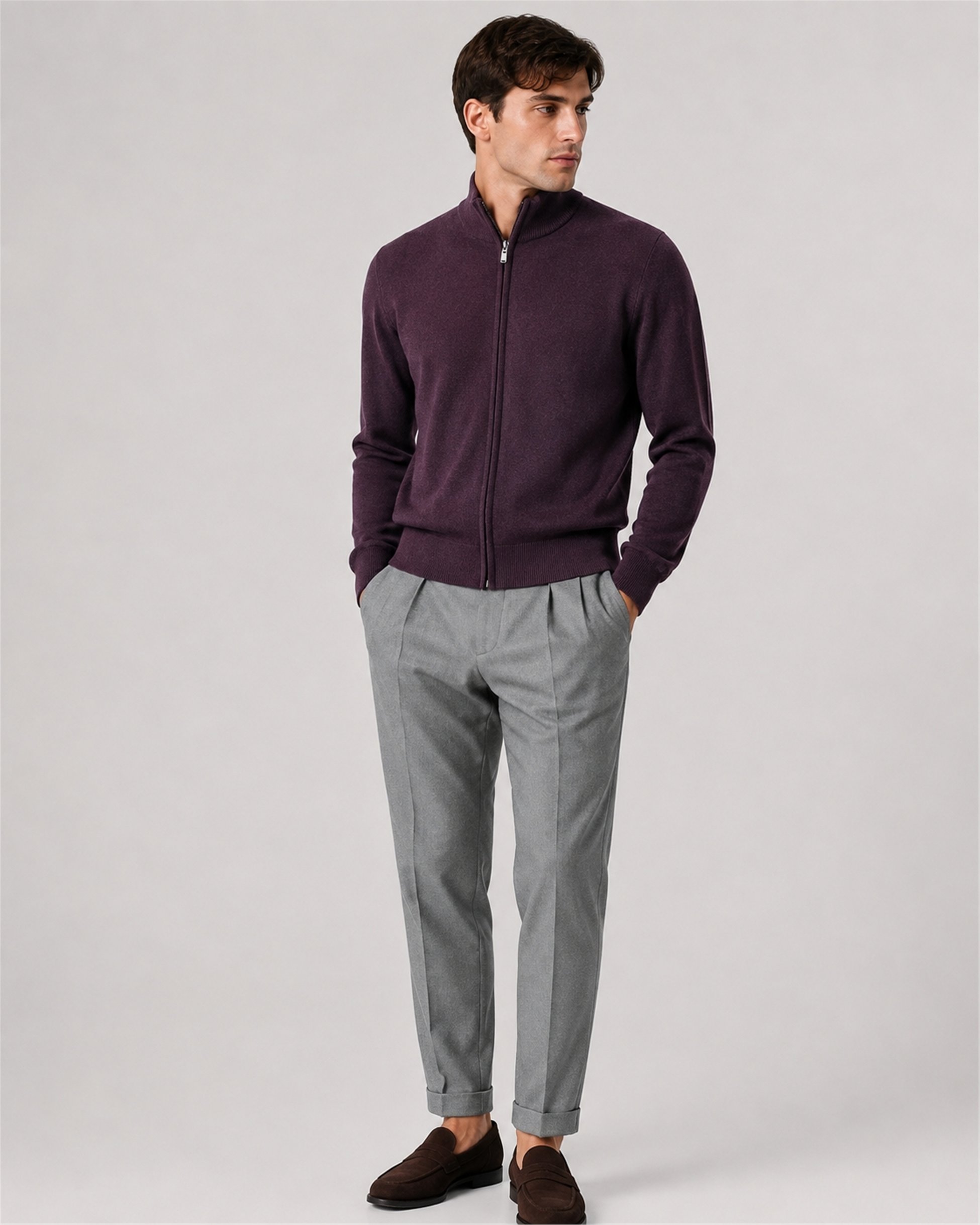 FK Cotton Touch Zip Cardigan