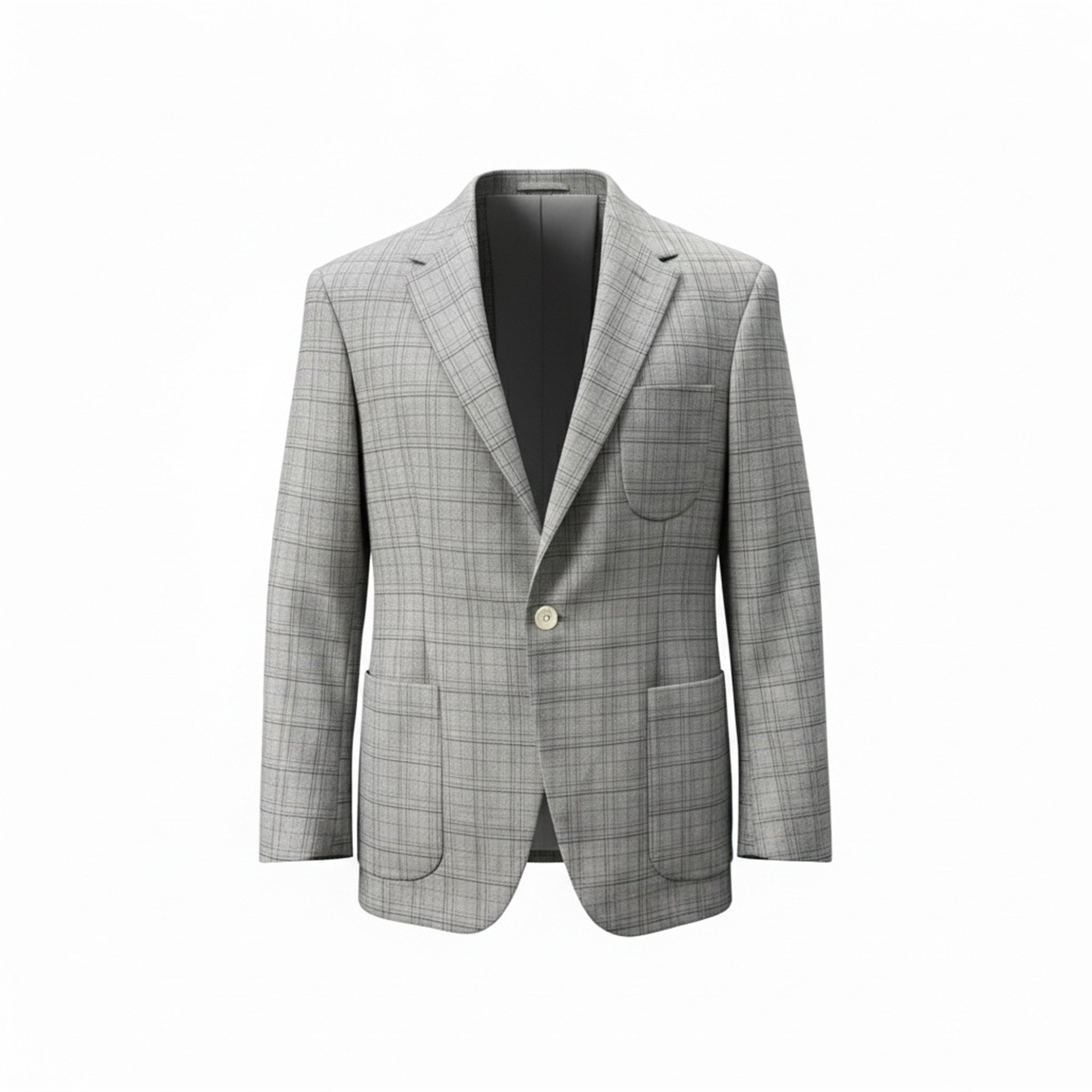Karakaşlı Açık Gri Kareli Blazer