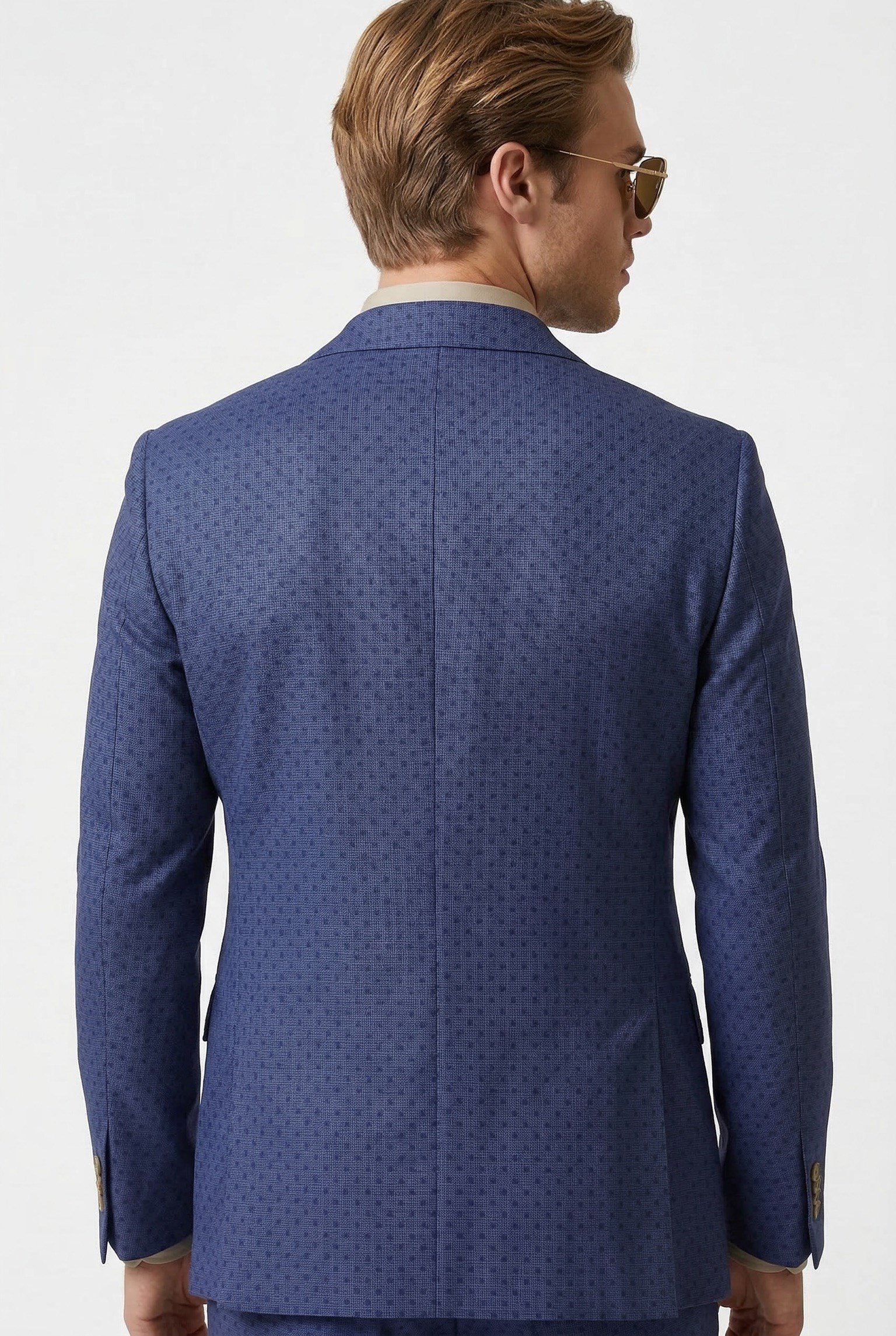 Karakaşlı Bordo- Mavi Polka Dot Blazer