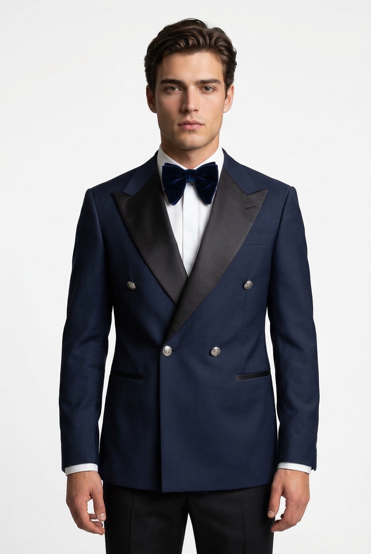 Karakaşlı Lacivert Double-Breasted Smokin Ceket