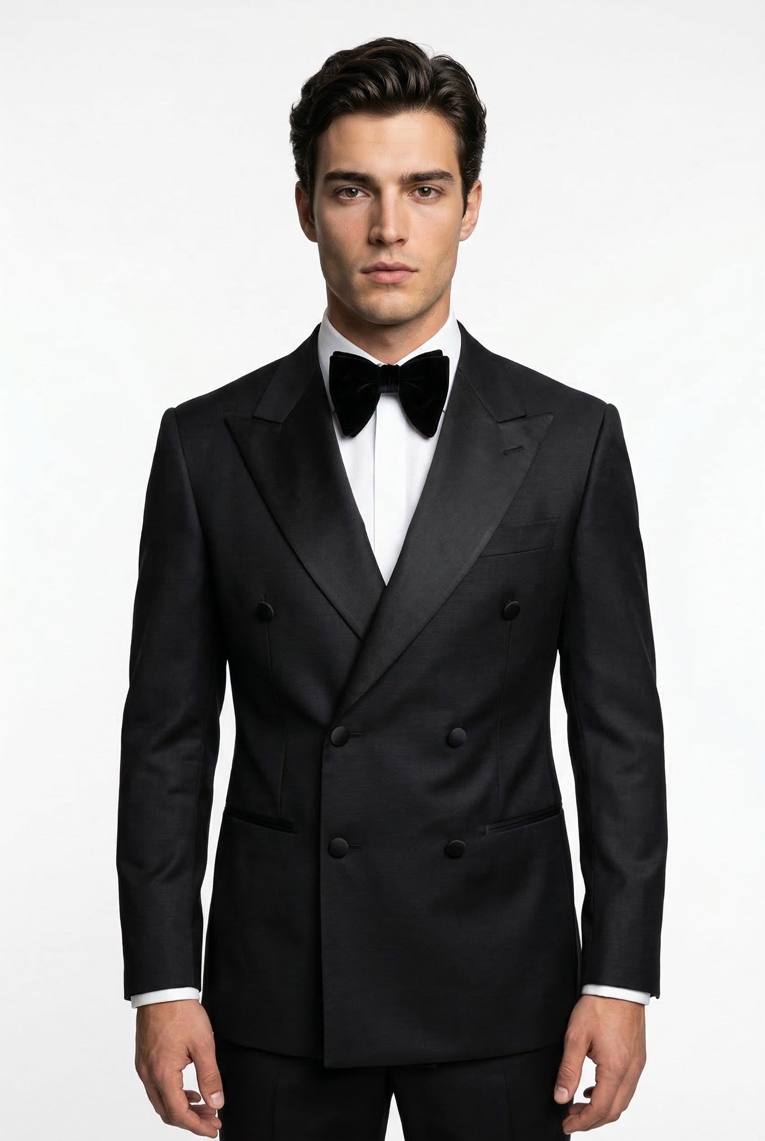 Karakaşlı Siyah Double- Breasted Smokin Ceket