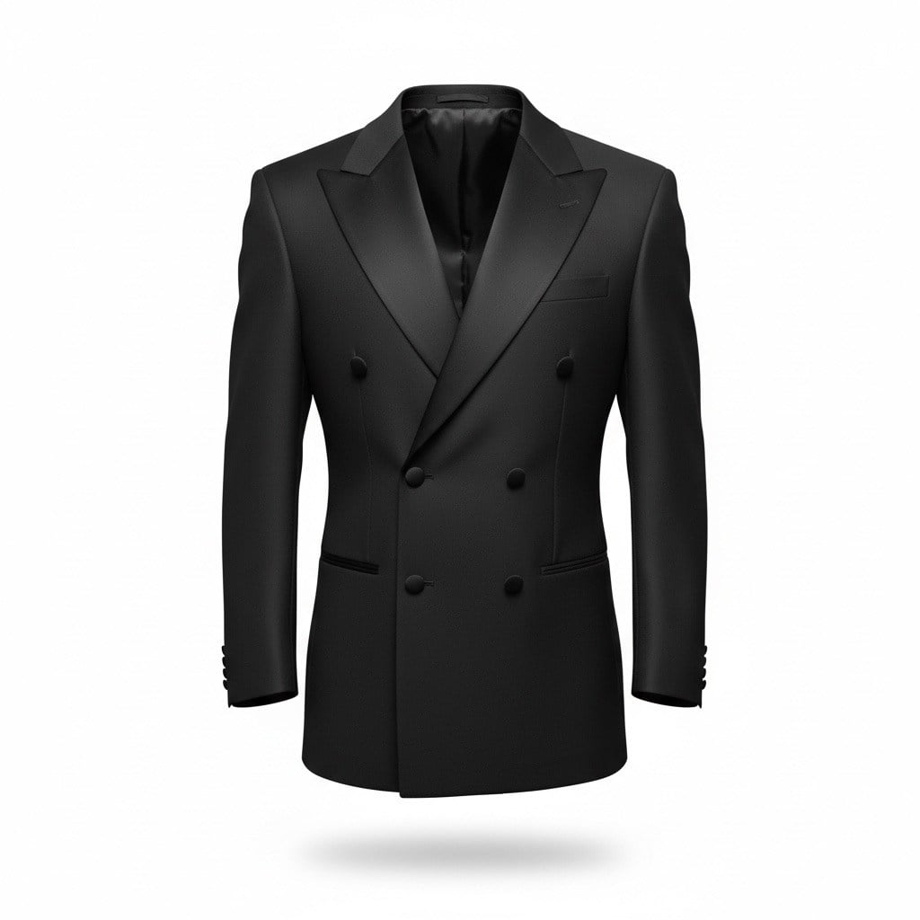 Karakaşlı Siyah Double- Breasted Smokin Ceket