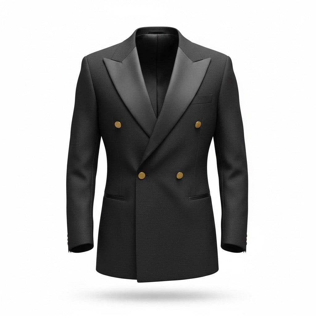 Karakaşlı Siyah Double- Breasted Smokin Ceket