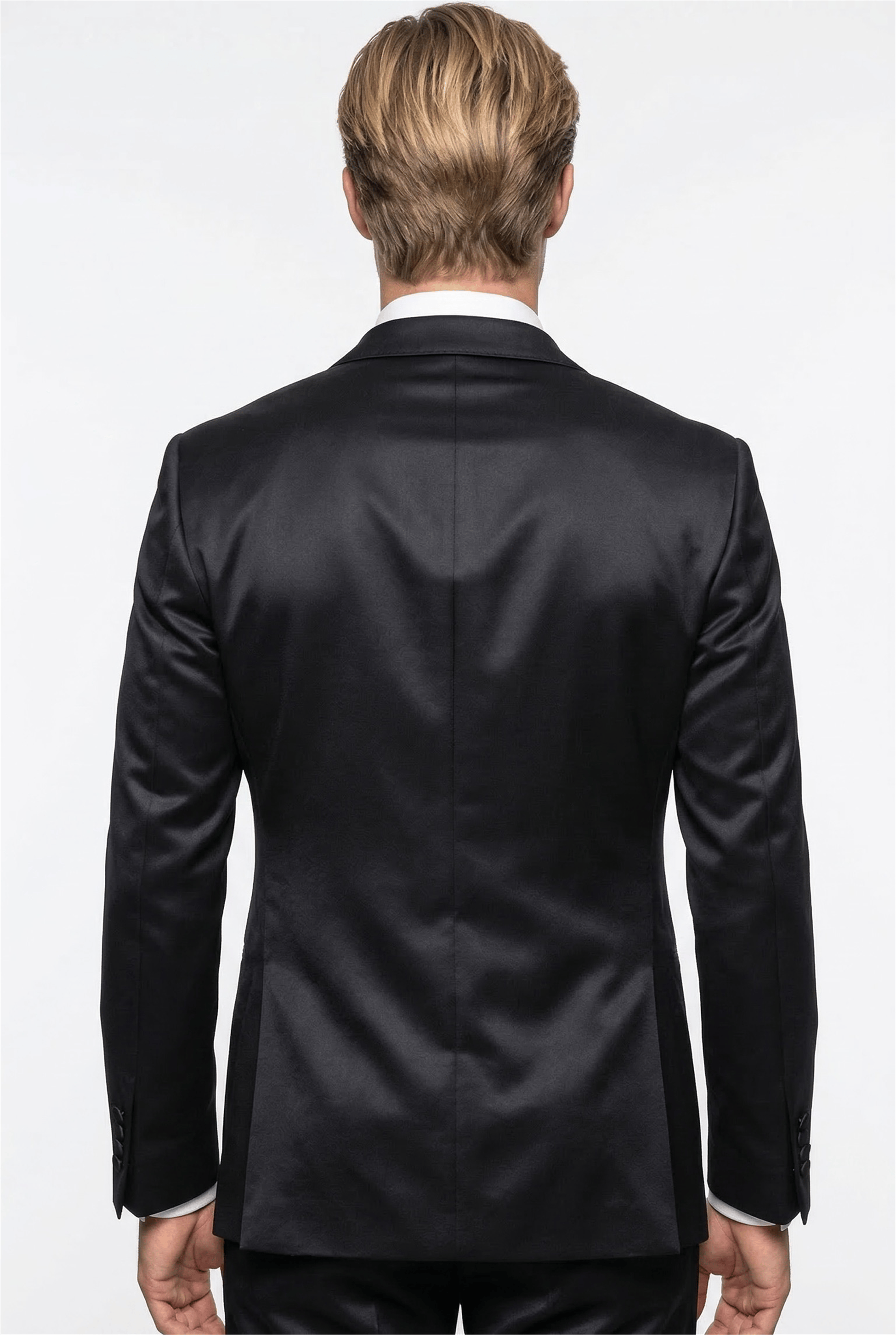 Karakaşlı Siyah Satin Smokin Blazer Ceket