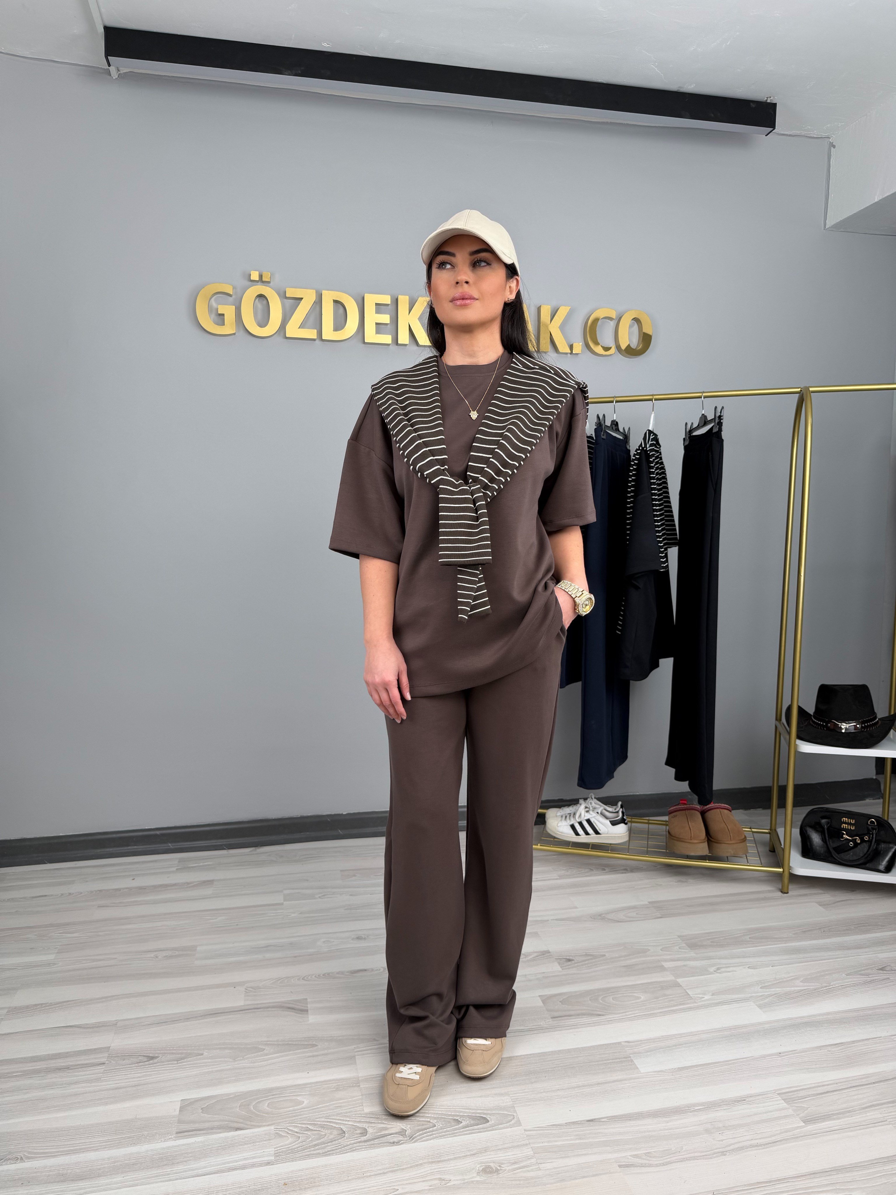 KAHVE ŞAL BAĞLAMA MODAL TAKIM