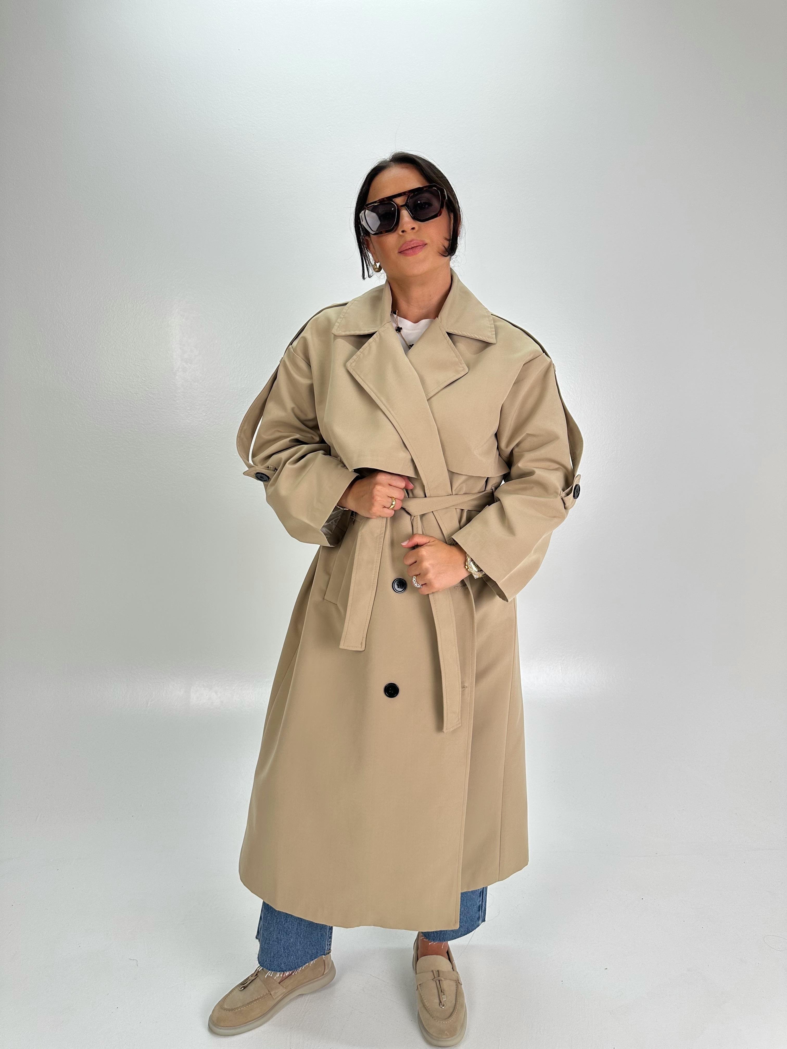 OVERSİZE CAMEL TRENÇKOT