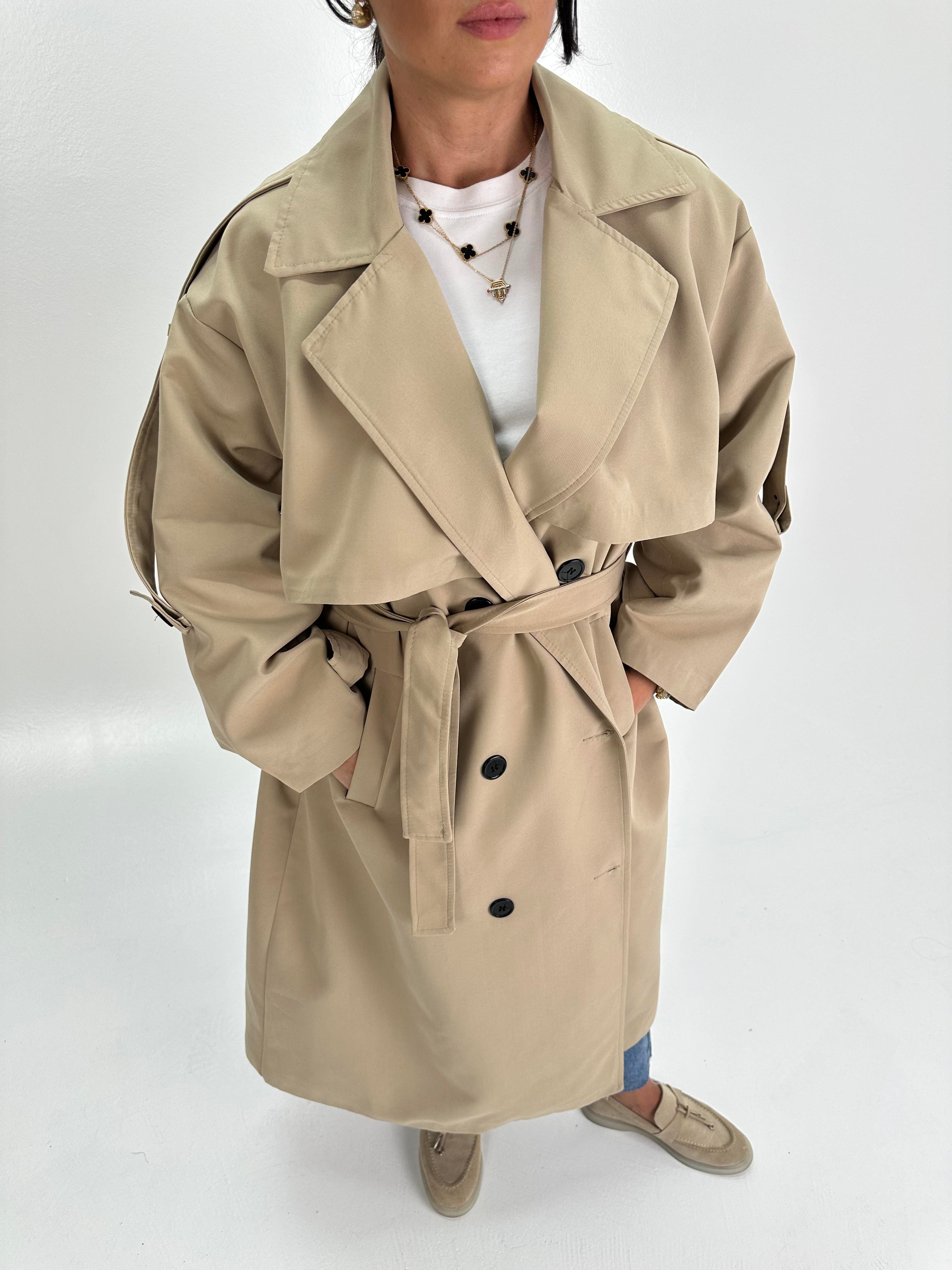 OVERSİZE CAMEL TRENÇKOT