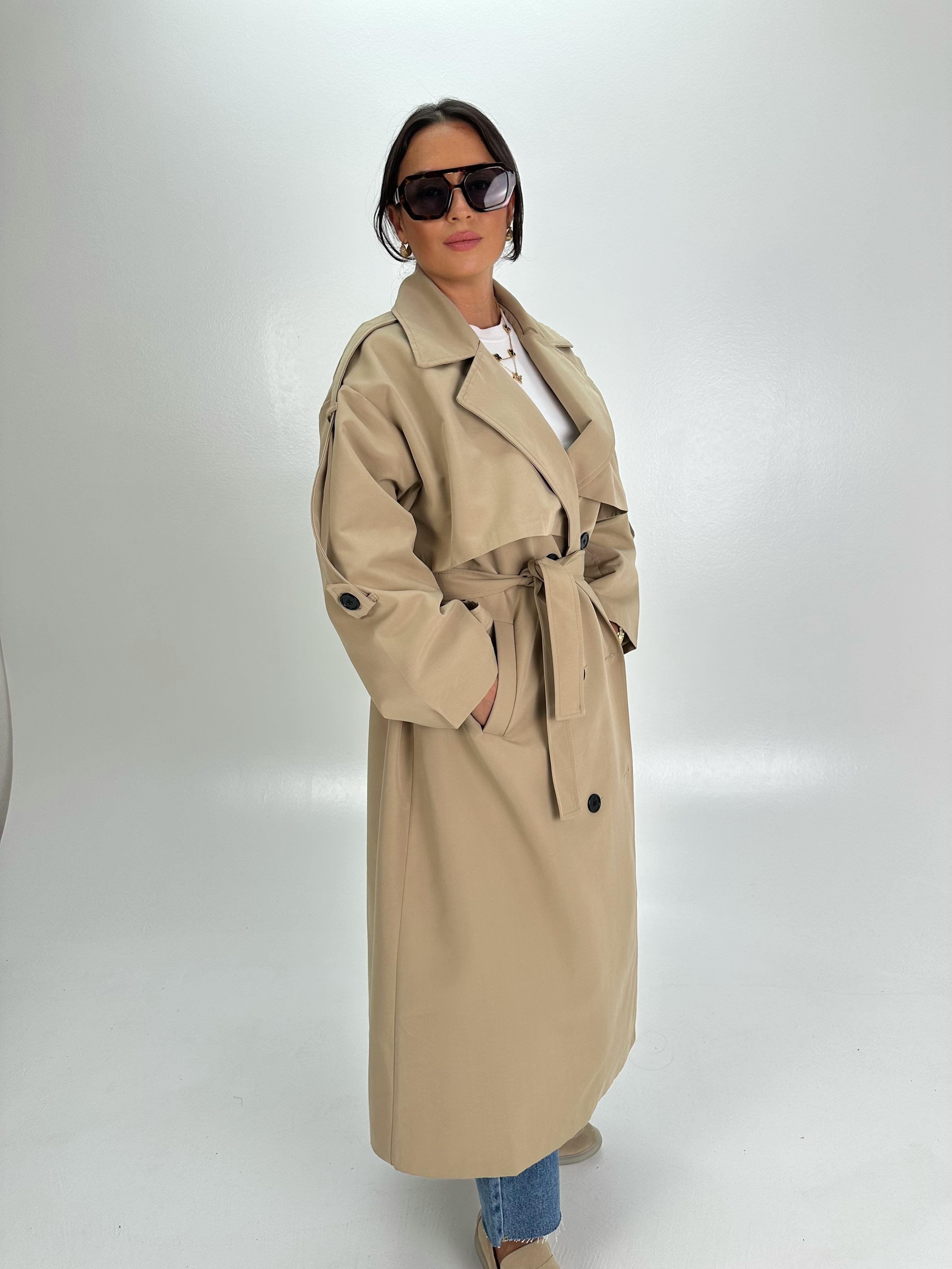 OVERSİZE CAMEL TRENÇKOT