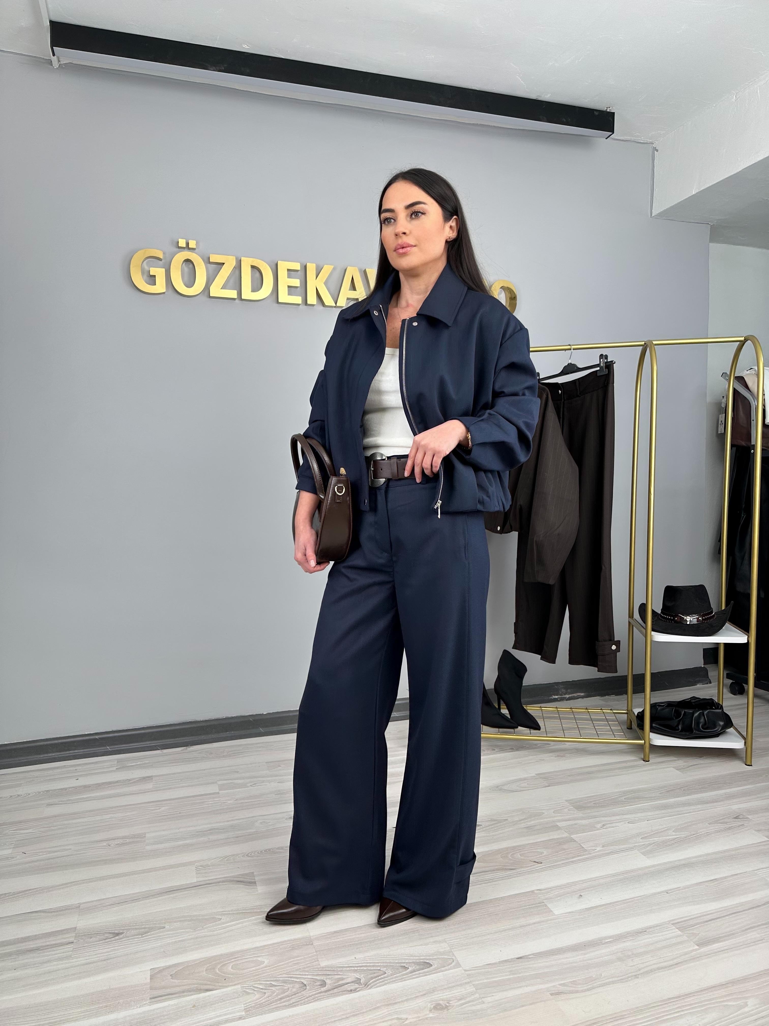 PİLE DETAYLI CEKET PANTOLON TAKIM
