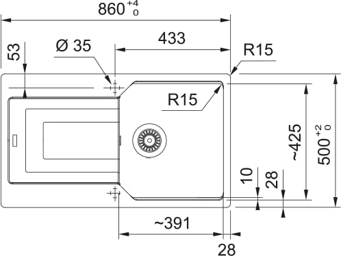 Franke Urban Ubg 611-86 Tek Gözlü Granit Eviye + Actıve Plus Doccıa 2.0 Armatür